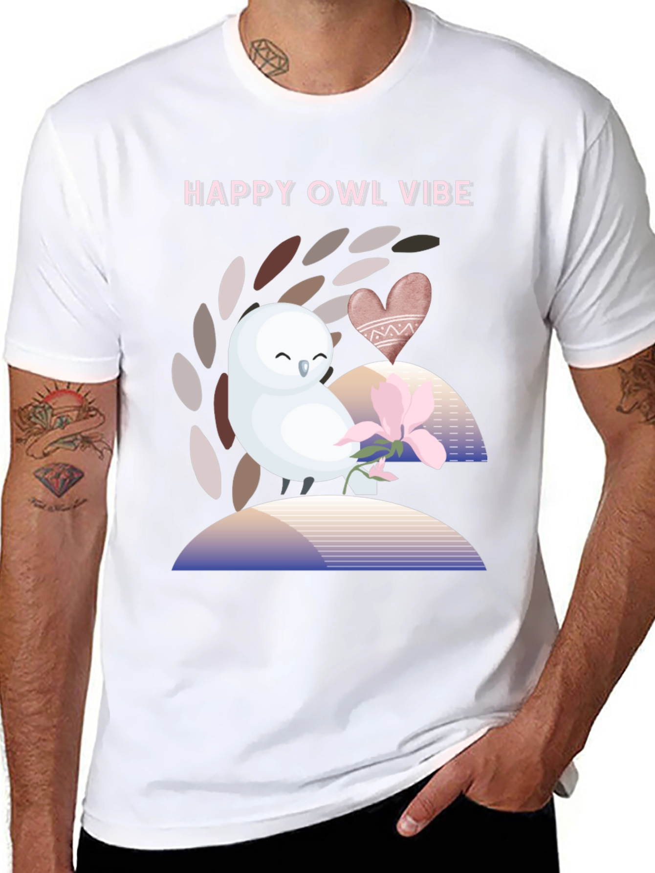 Happy Owl Vibe Graphic T-Shirt - Unisex