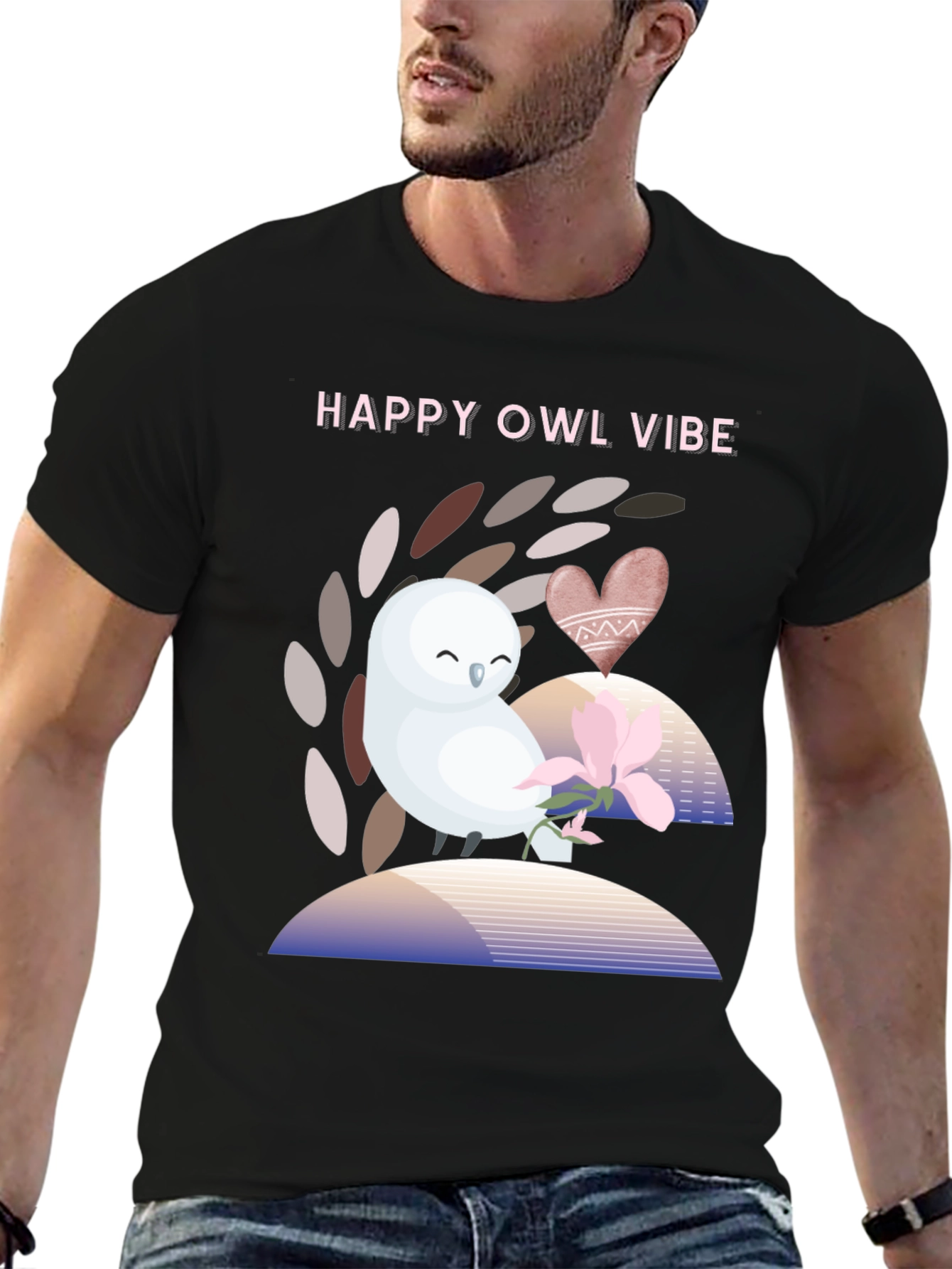 Happy Owl Vibe Graphic T-Shirt - Unisex