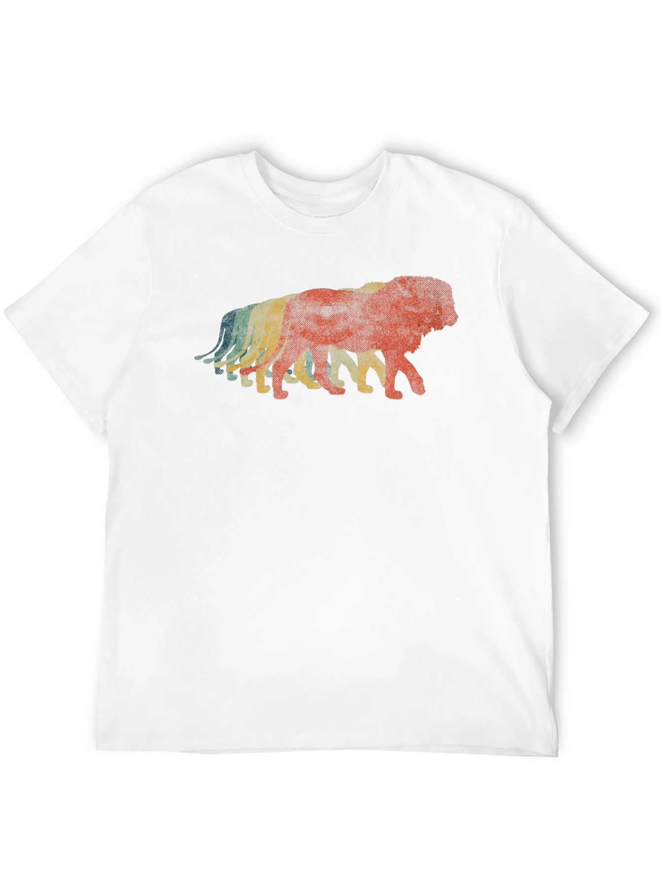 Retro Lion Graphic Black T-Shirt