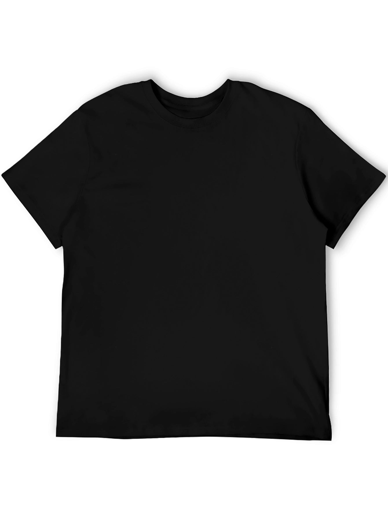 Mens Solid Black Casual T-Shirt