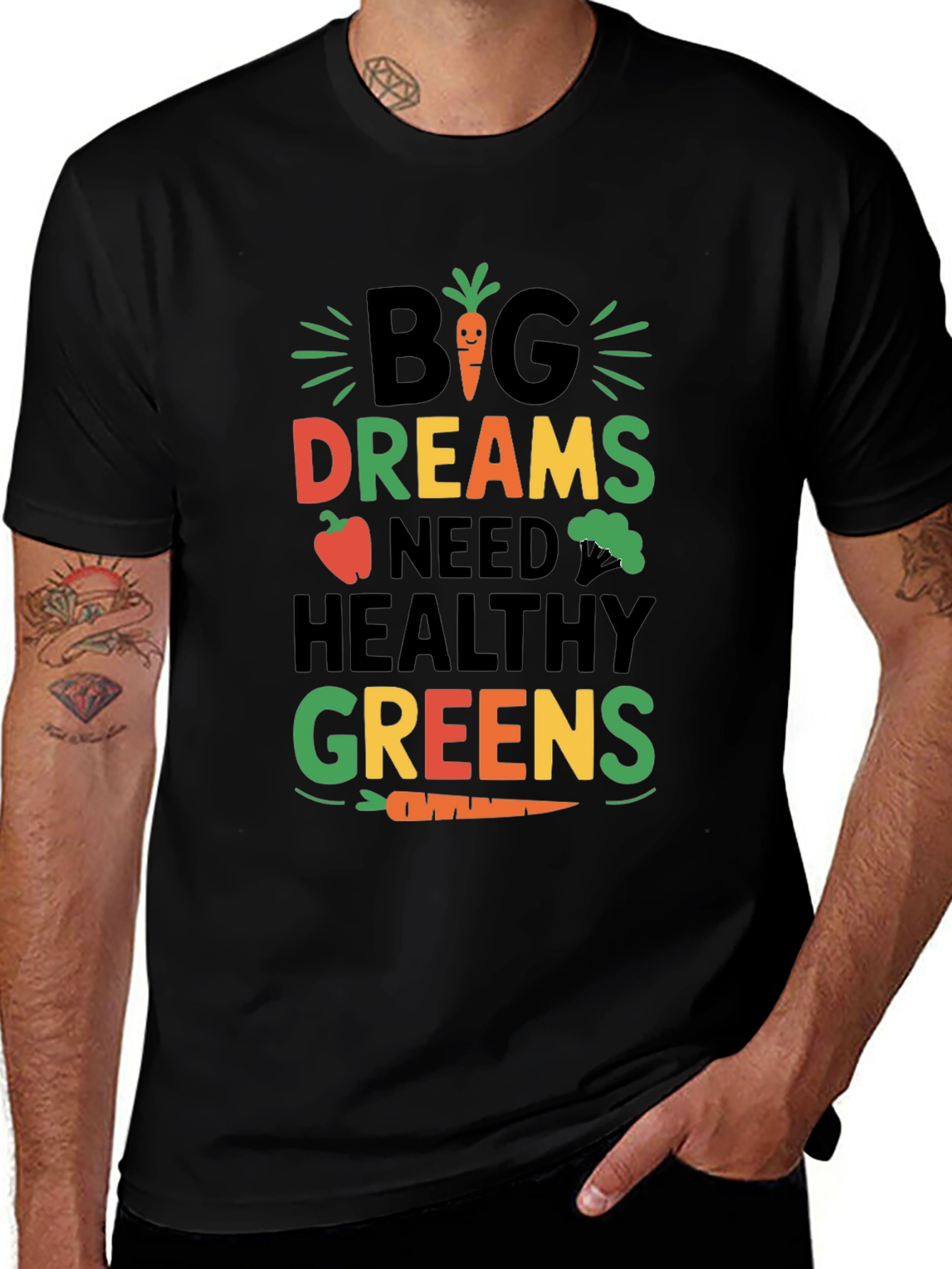 Big Dreams Healthy Greens Graphic T-Shirt