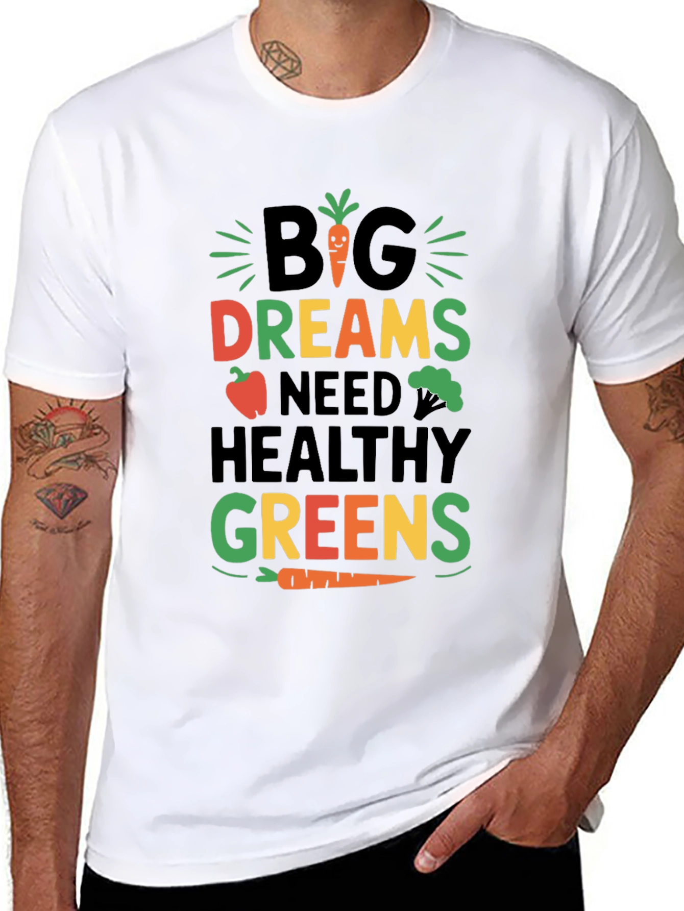 Big Dreams Healthy Greens Graphic T-Shirt