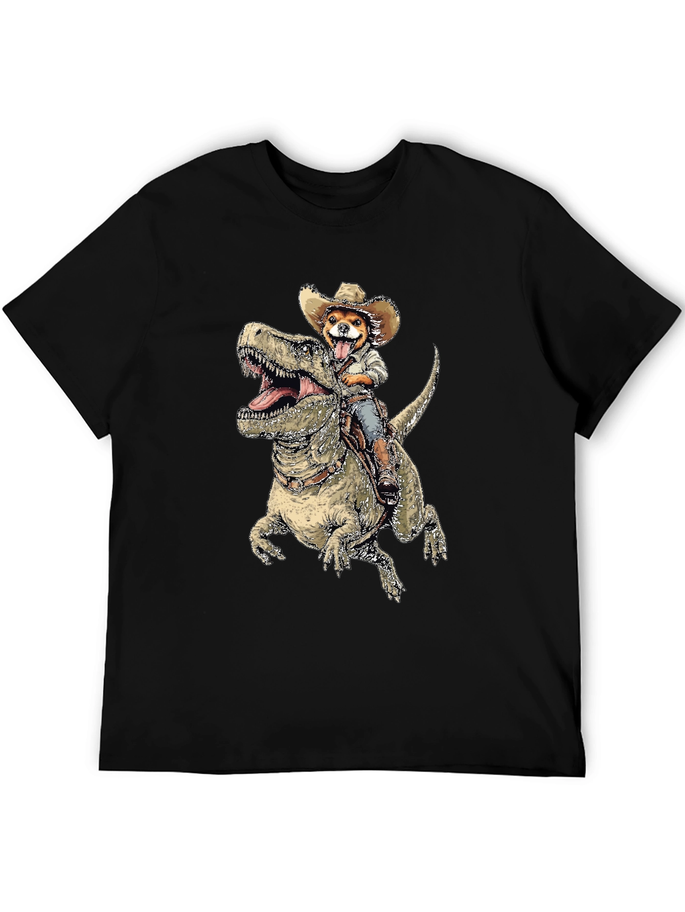 Dog Riding Dinosaur T-Shirt