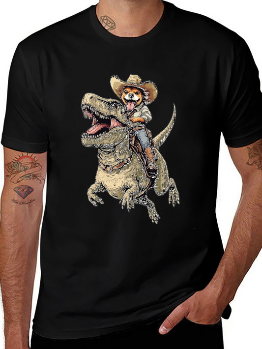Dog Riding Dinosaur T-Shirt