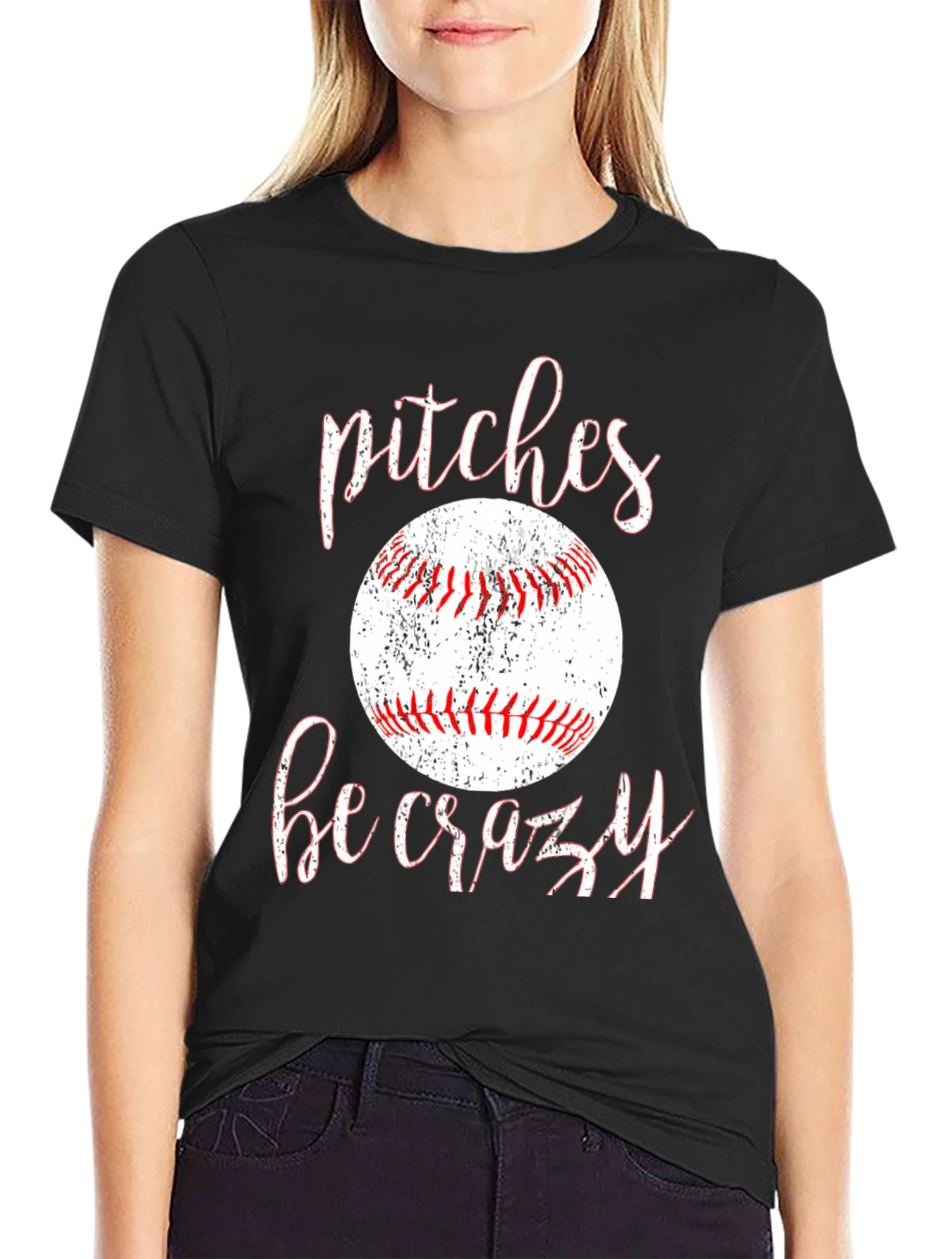 Pitches Be Crazy Baseball Graphic Tee