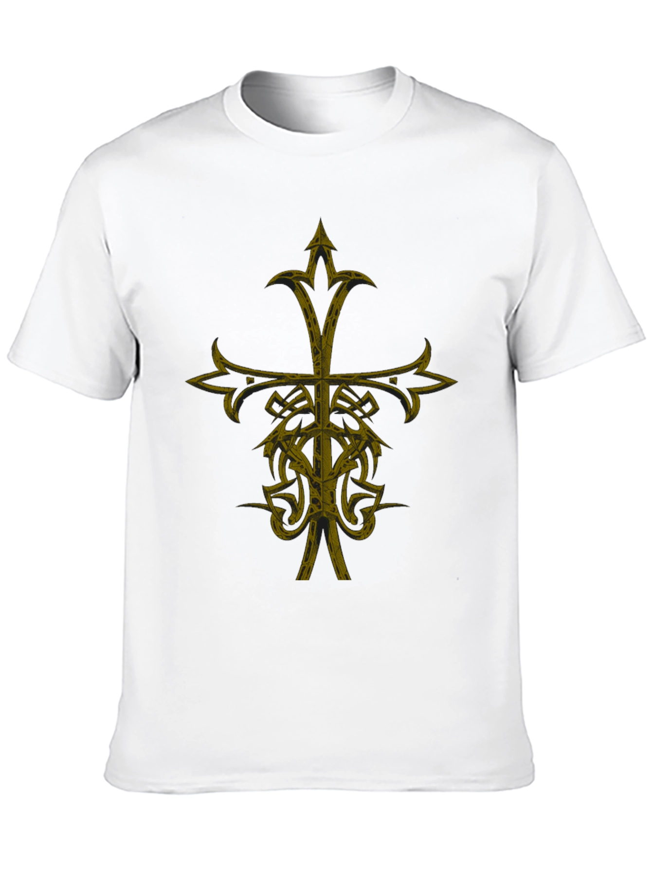 Gothic Cross Graphic Print Black T-Shirt