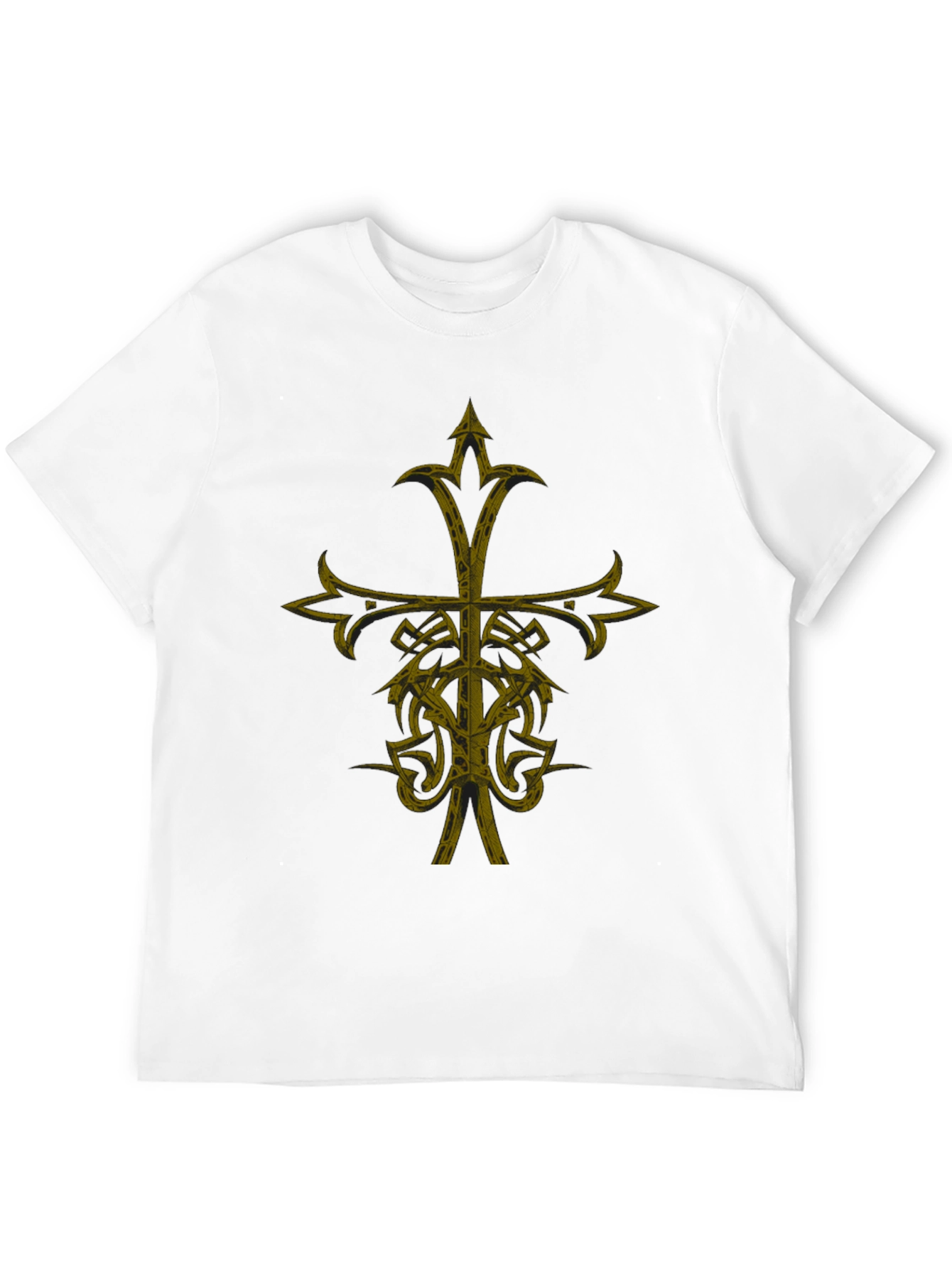 Gothic Cross Graphic Print Black T-Shirt