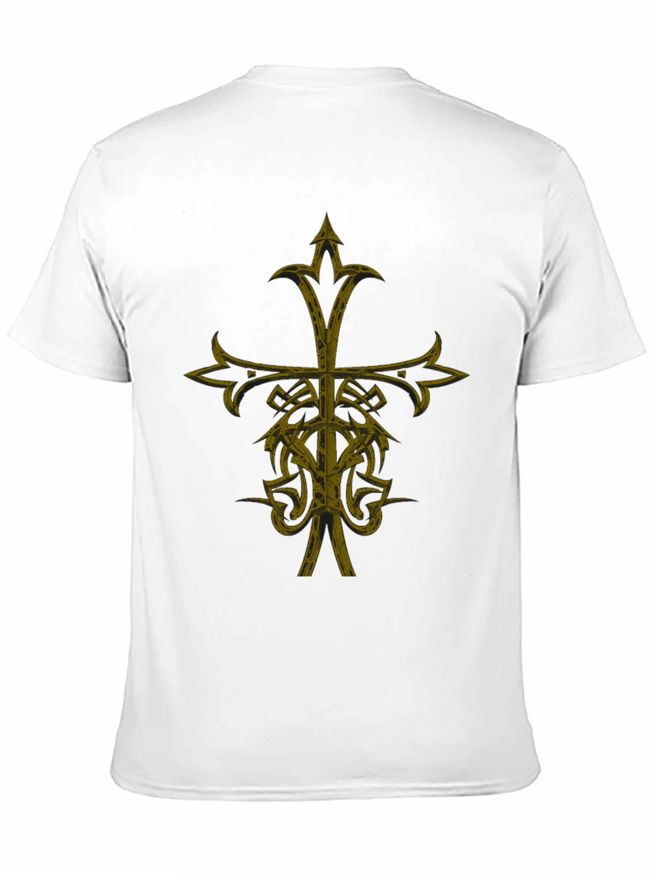 Gothic Cross Graphic Print Black T-Shirt