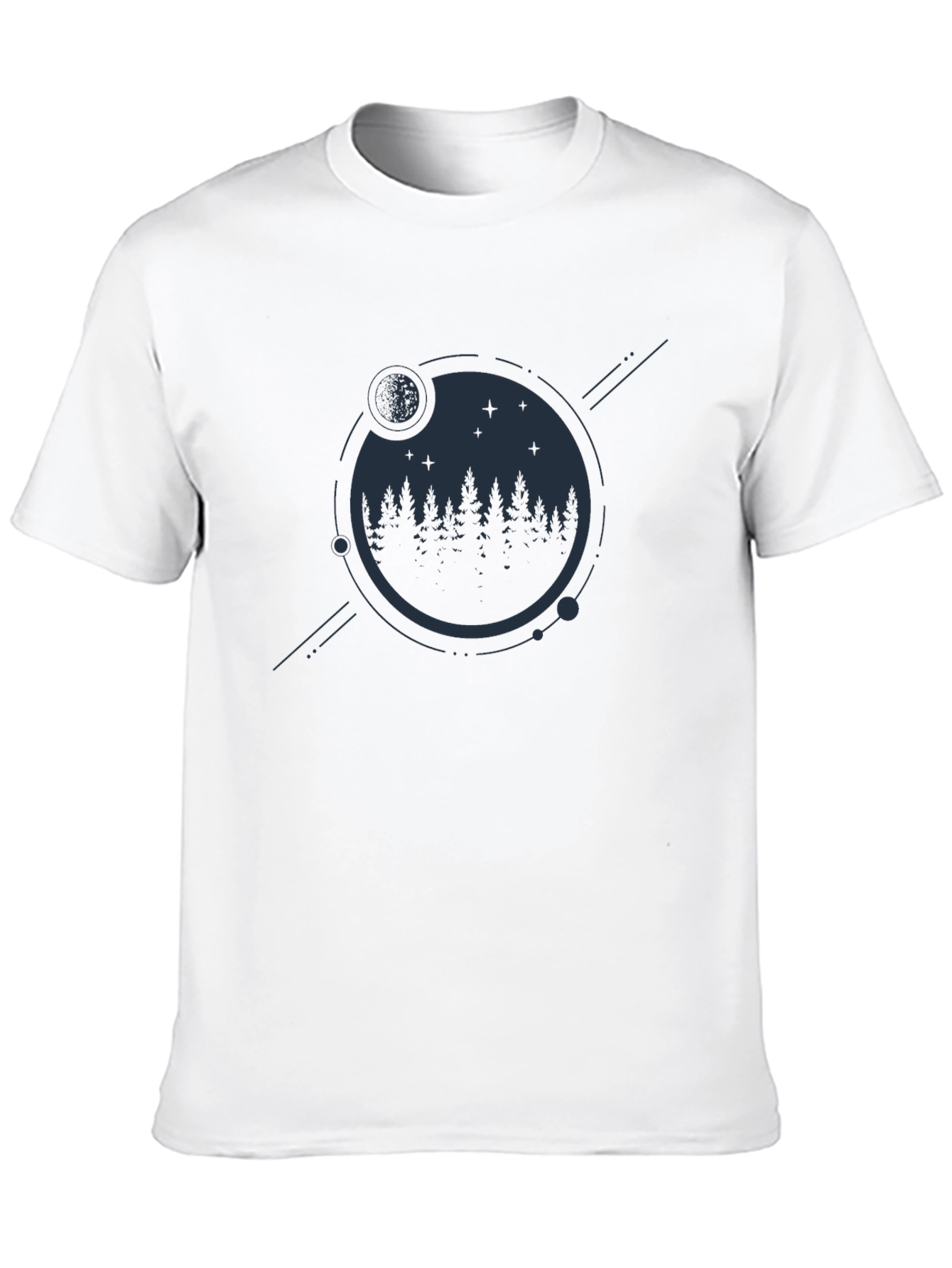 Mens Black Forest & Moon Graphic Tee