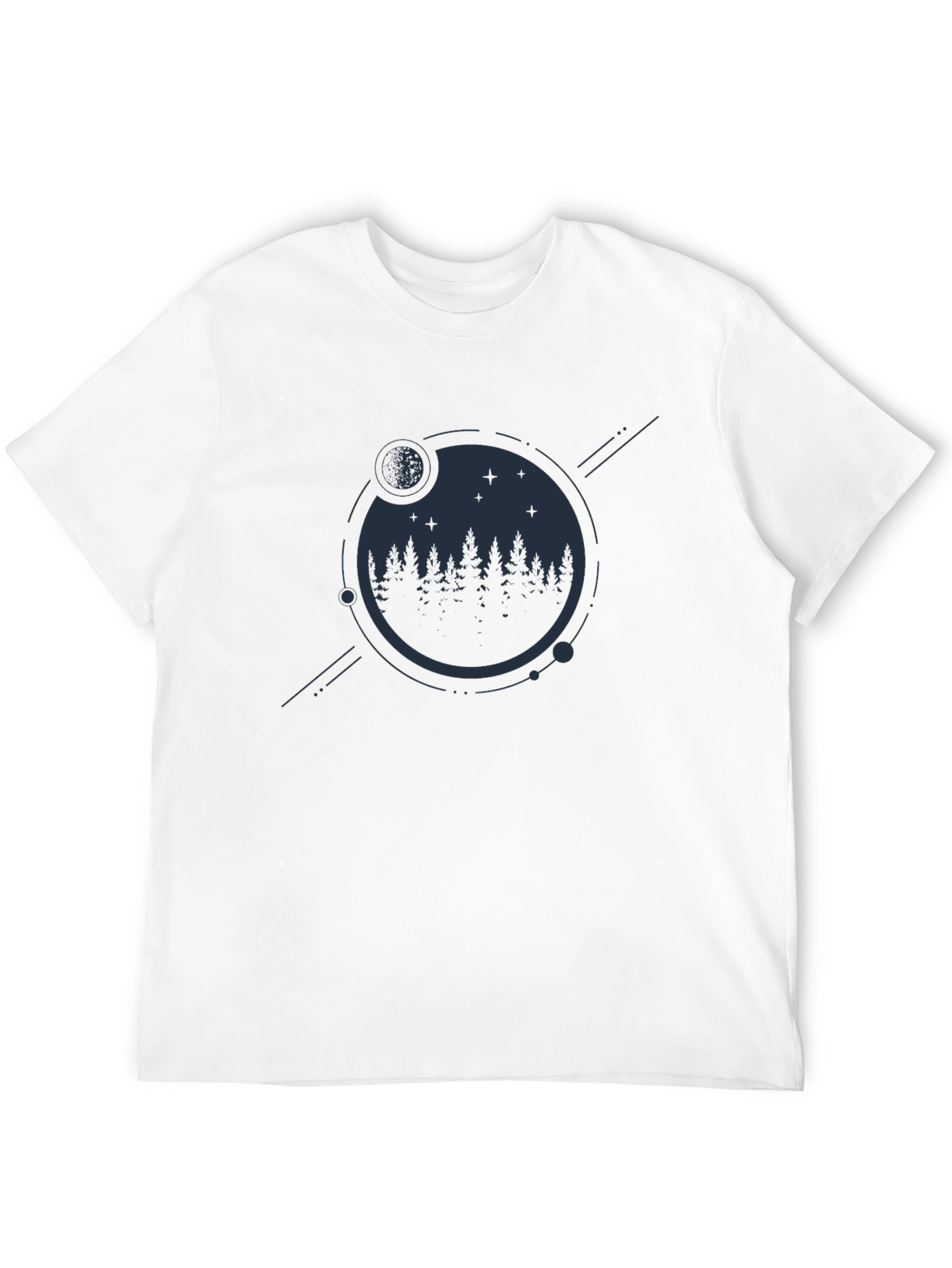 Mens Black Forest & Moon Graphic Tee
