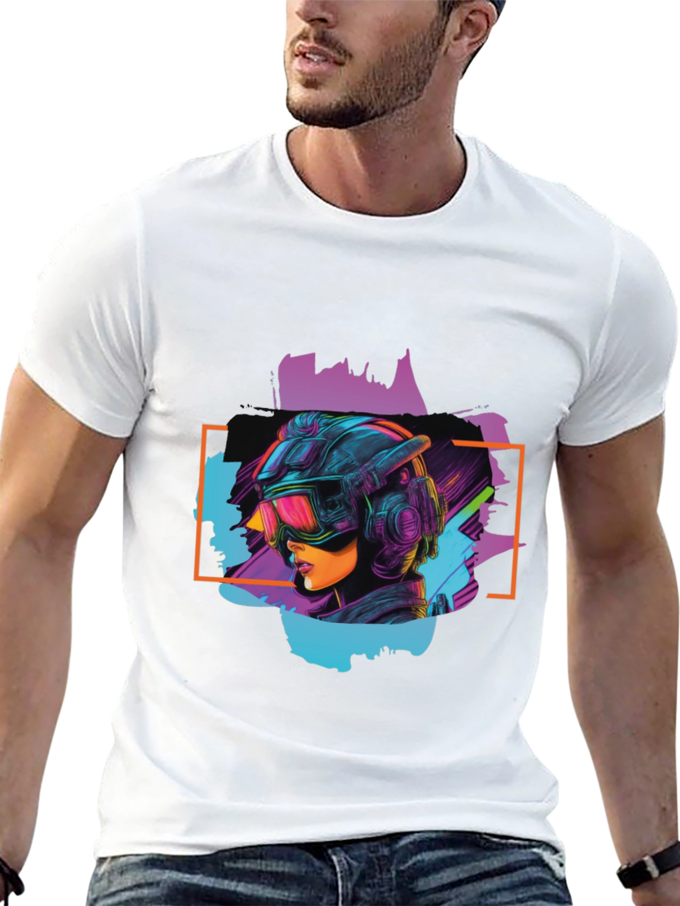 Cyberpunk Girl Black T-Shirt