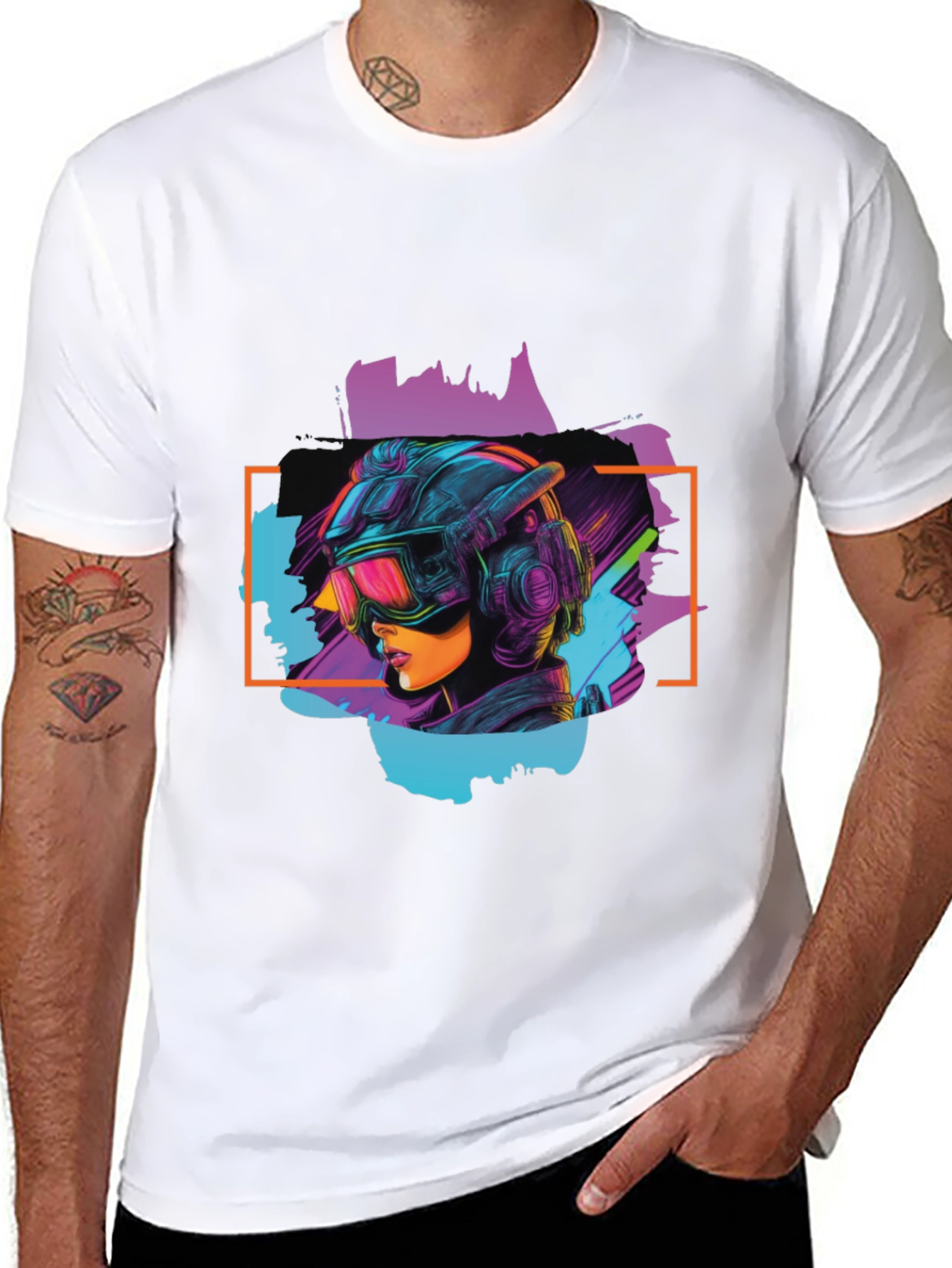 Cyberpunk Girl Black T-Shirt