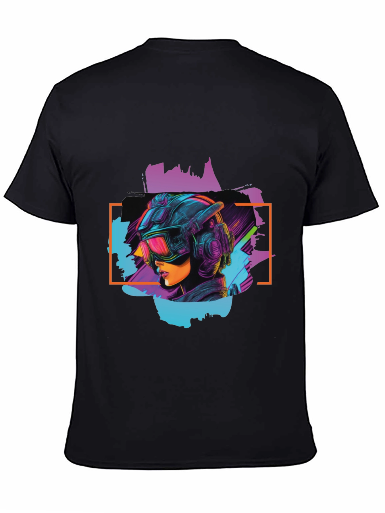 Cyberpunk Girl Black T-Shirt