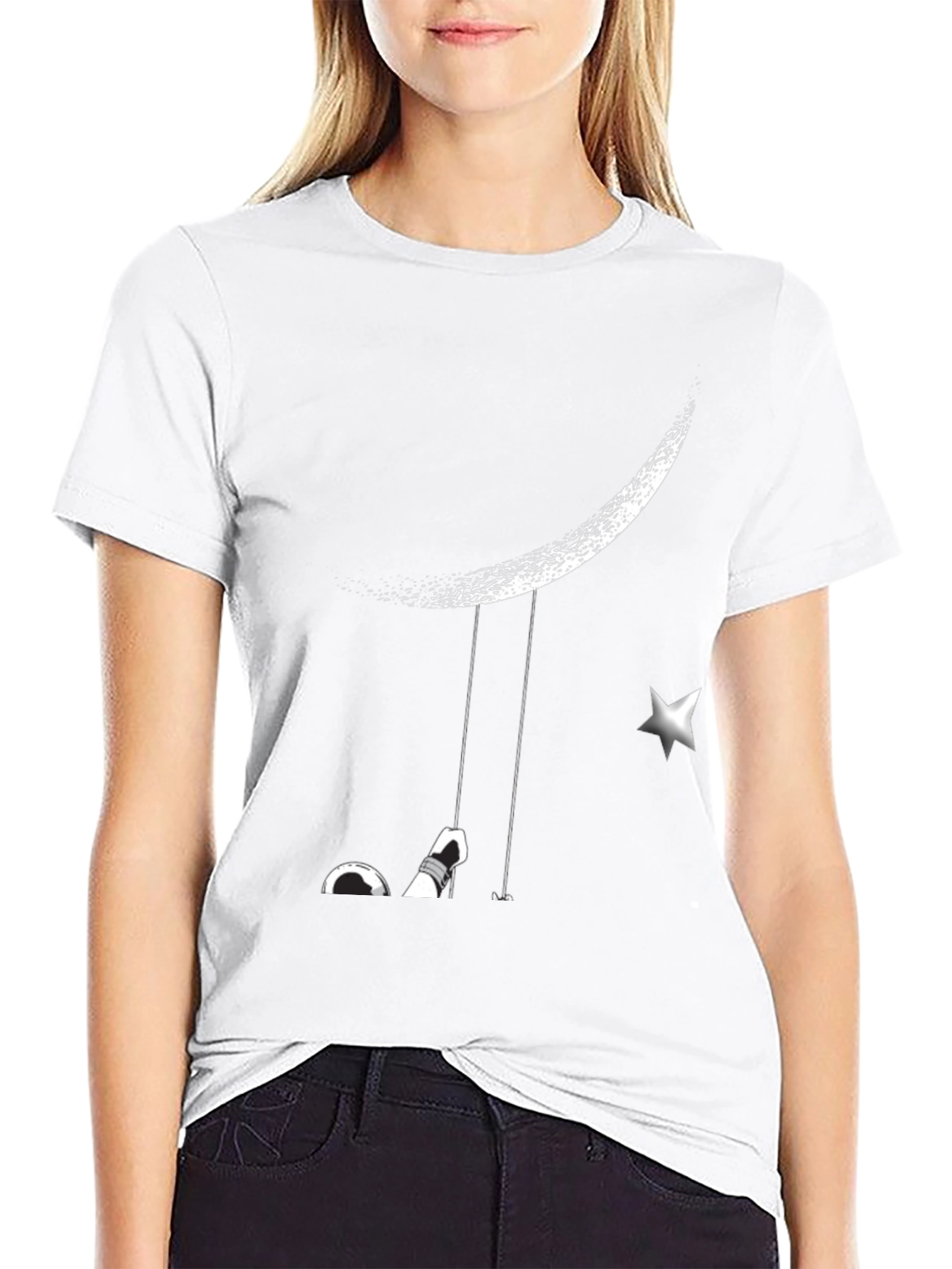 Dreamy Moon Swing Graphic Tee - Relaxed Fit