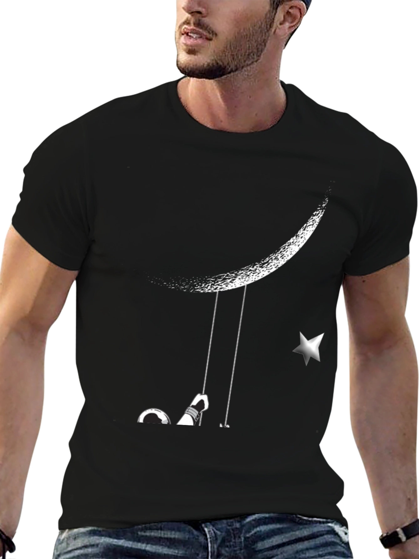 Dreamy Moon Swing Graphic Tee - Relaxed Fit