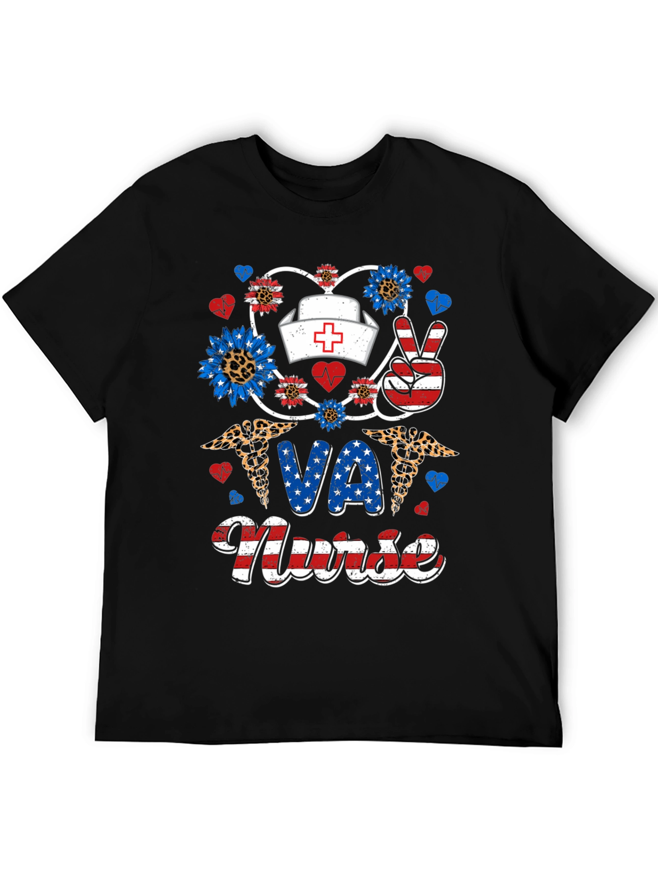 VA Nurse Patriotic Graphic T-Shirt