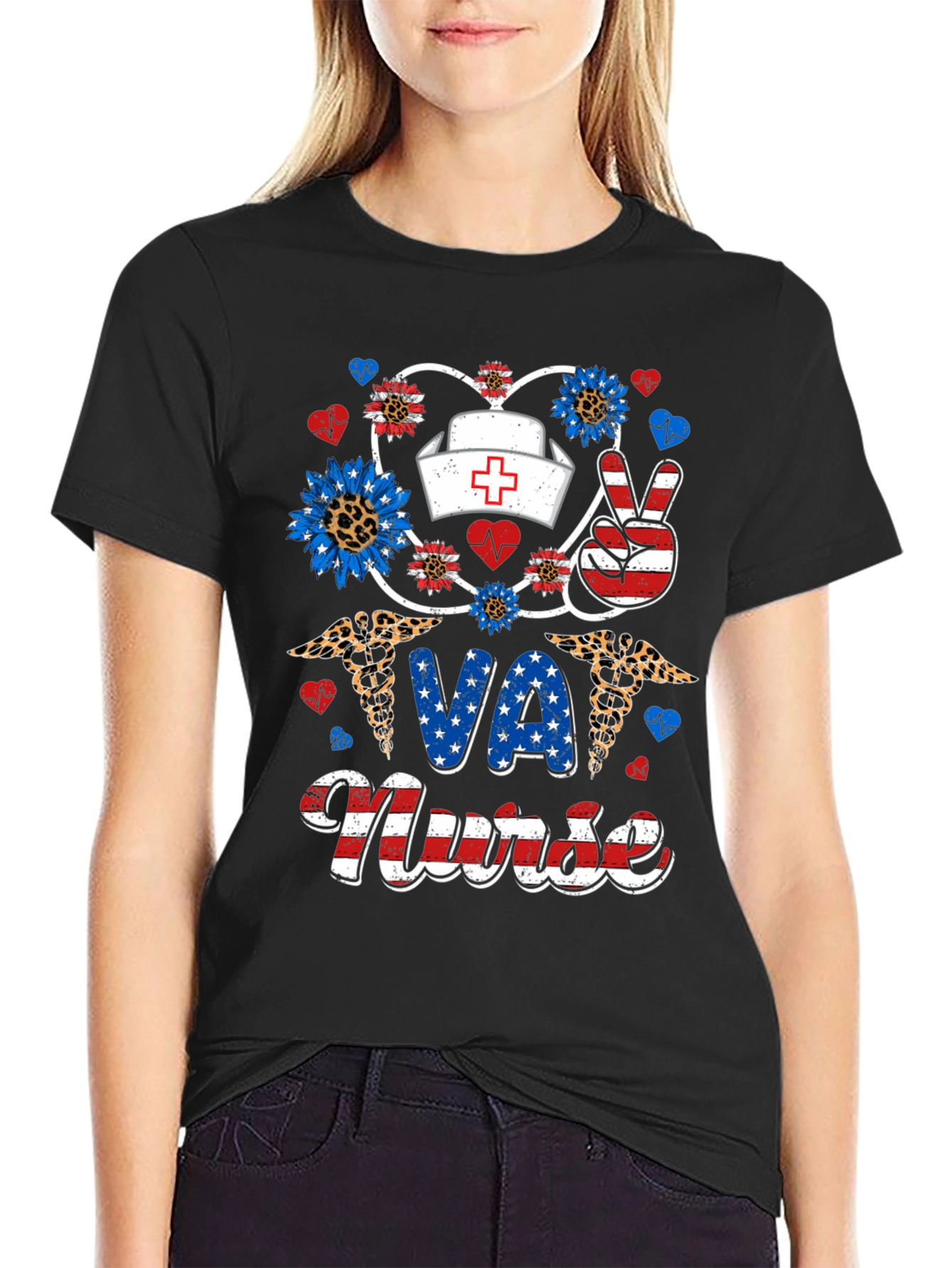 VA Nurse Patriotic Graphic T-Shirt