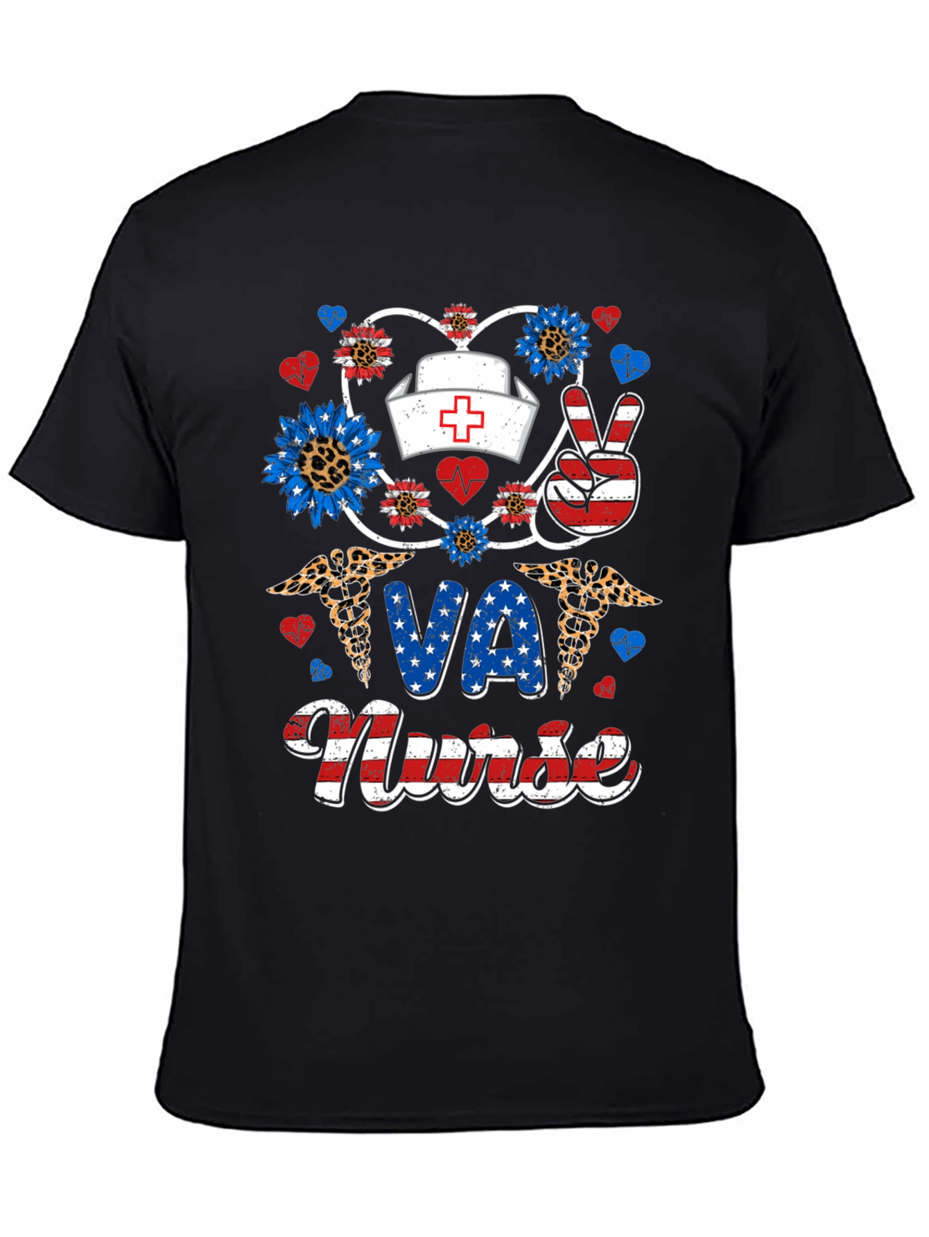 VA Nurse Patriotic Graphic T-Shirt