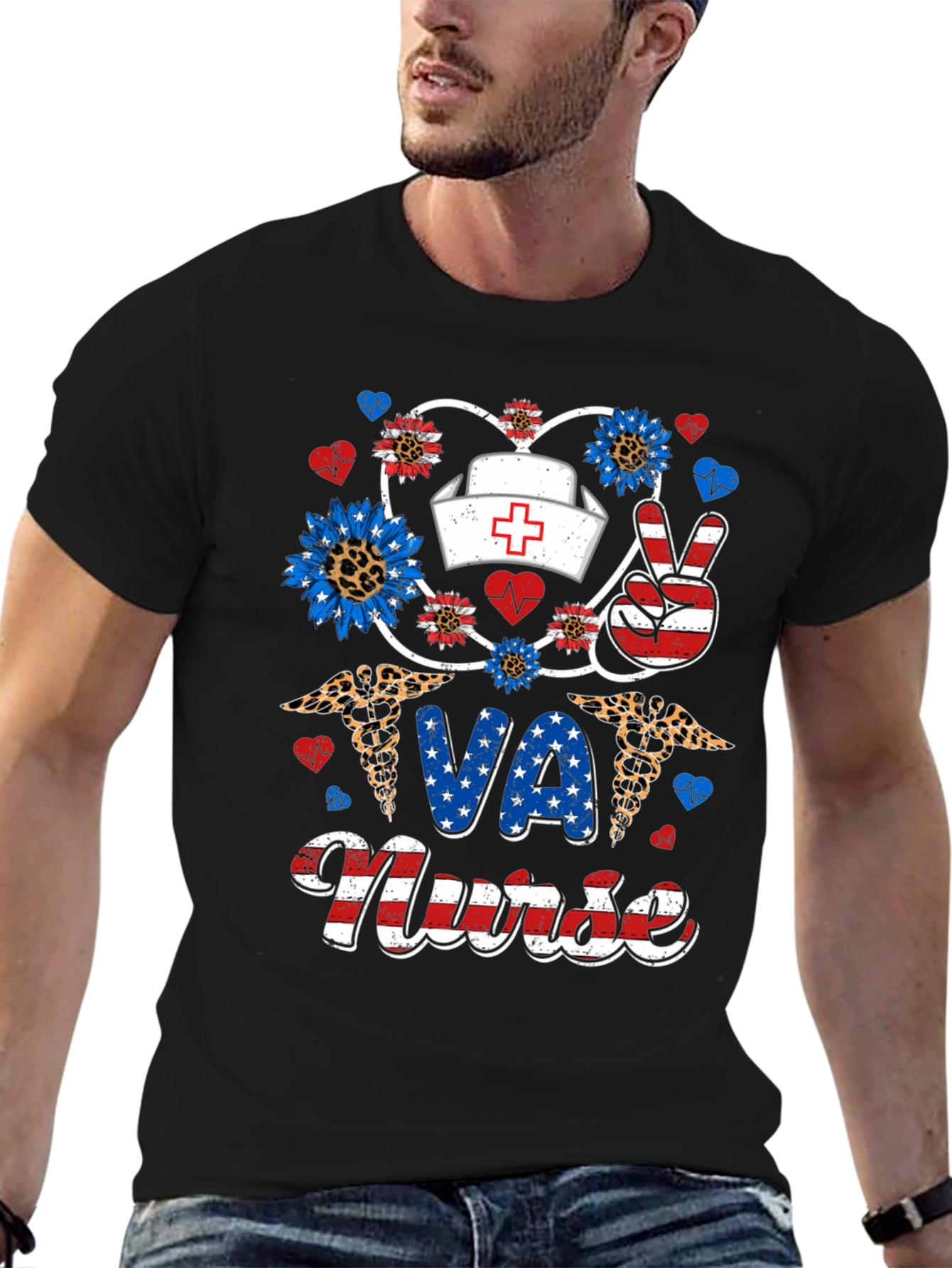 VA Nurse Patriotic Graphic T-Shirt
