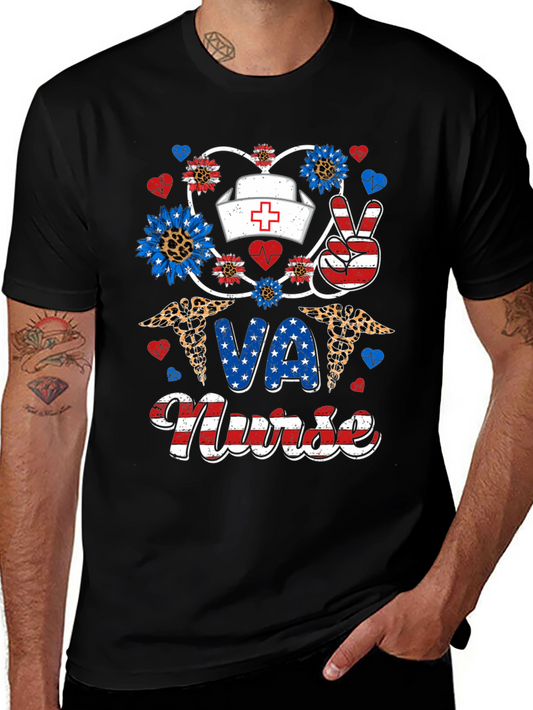 VA Nurse Patriotic Graphic T-Shirt