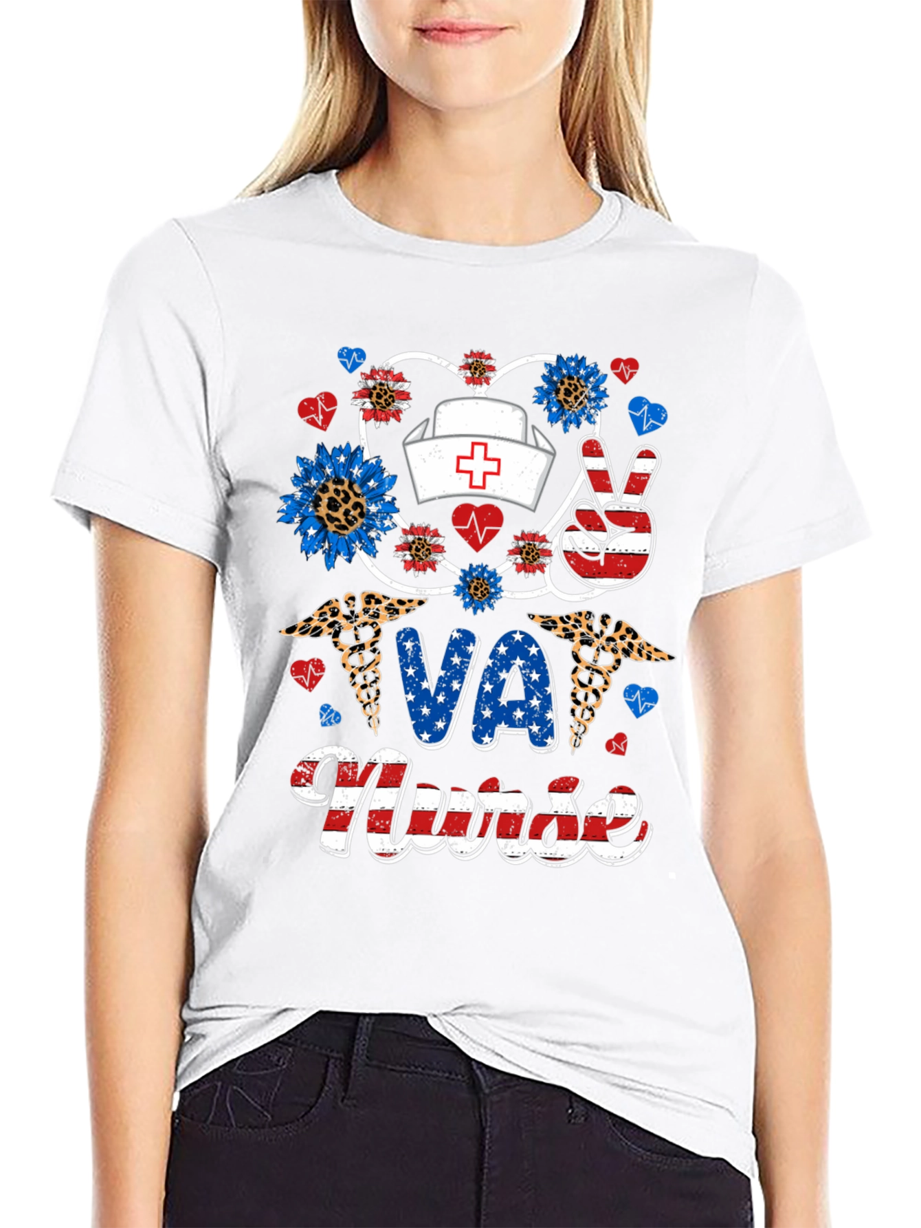 VA Nurse Patriotic Graphic T-Shirt