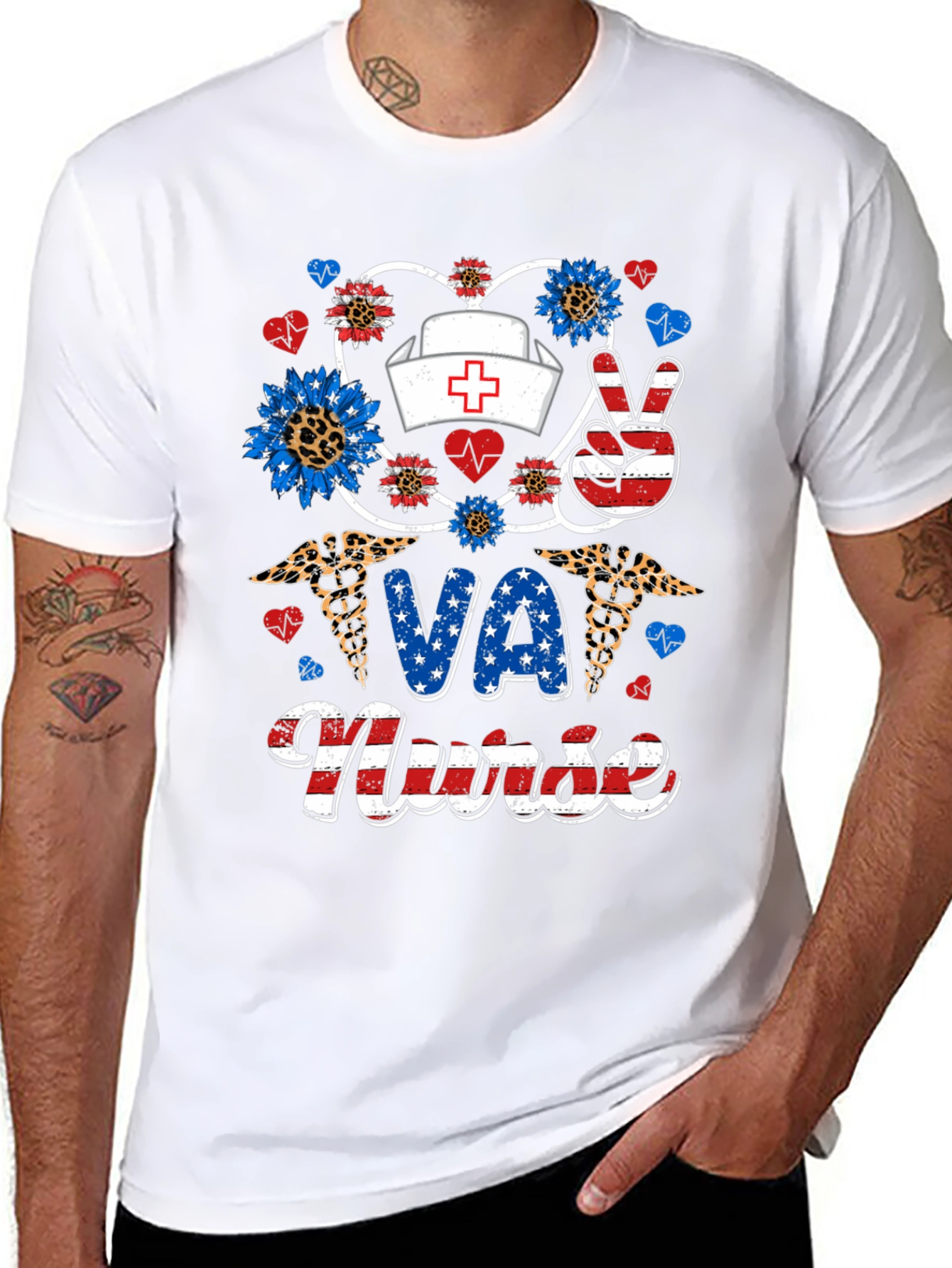 VA Nurse Patriotic Graphic T-Shirt