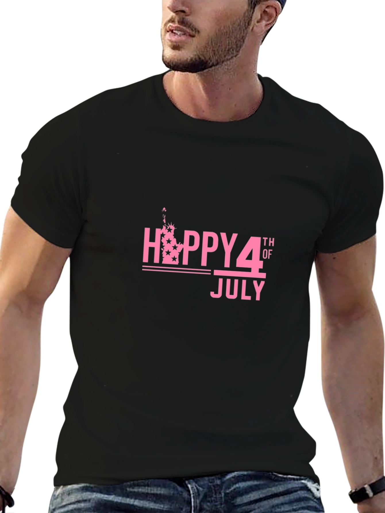 Happy 4th of July Graphic Tee - Black