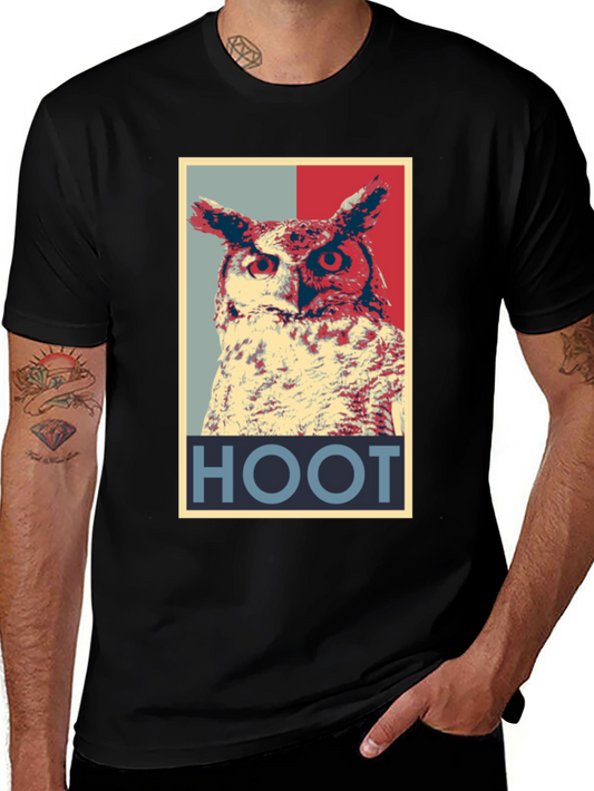 Hoot Owl Graphic Tee - Mens Black T-Shirt