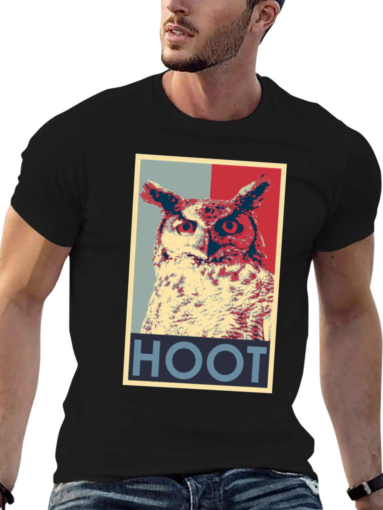 Hoot Owl Graphic Tee - Mens Black T-Shirt
