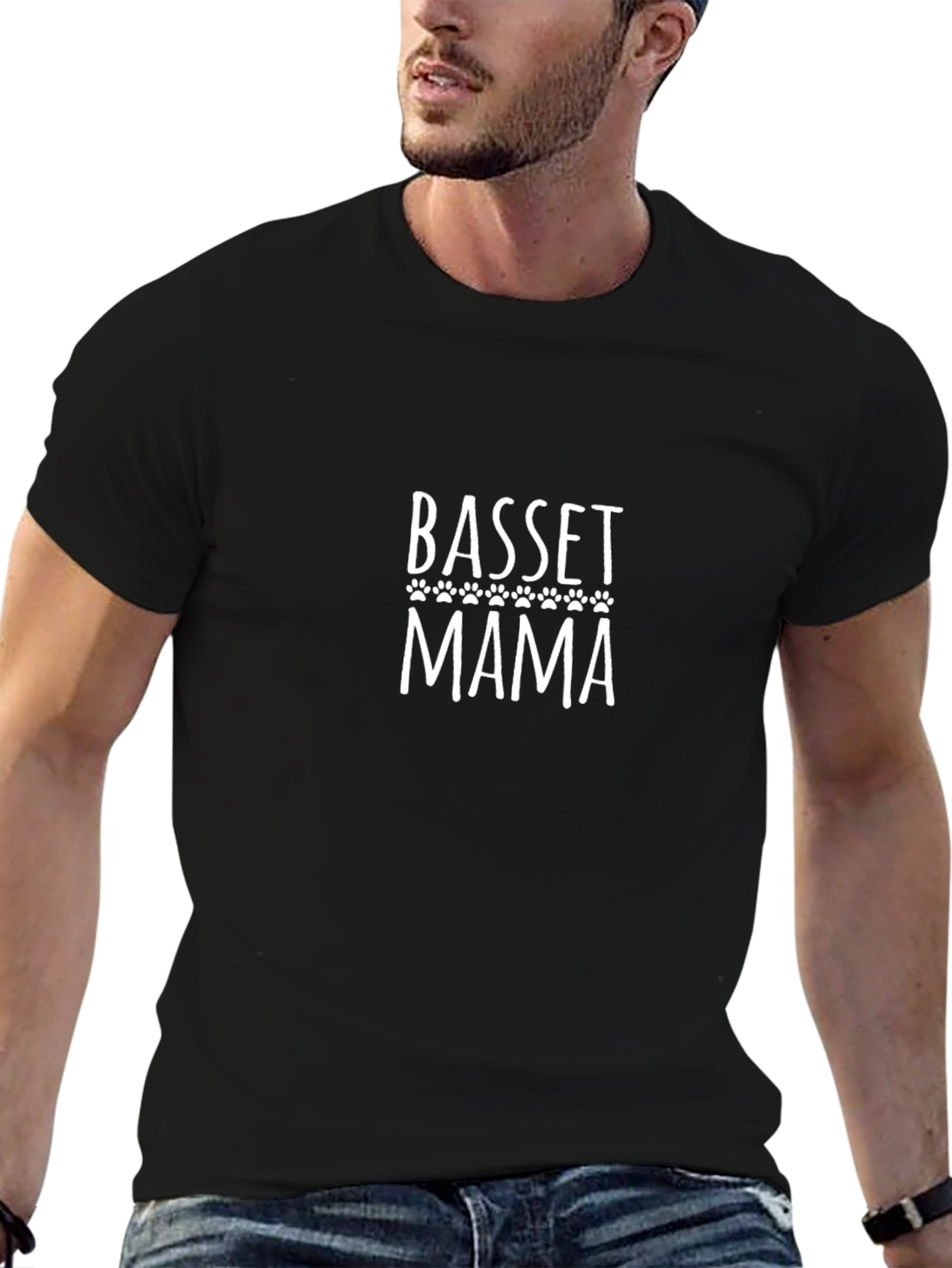 Basset Mama Graphic Tee - Black Dog Lover Shirt