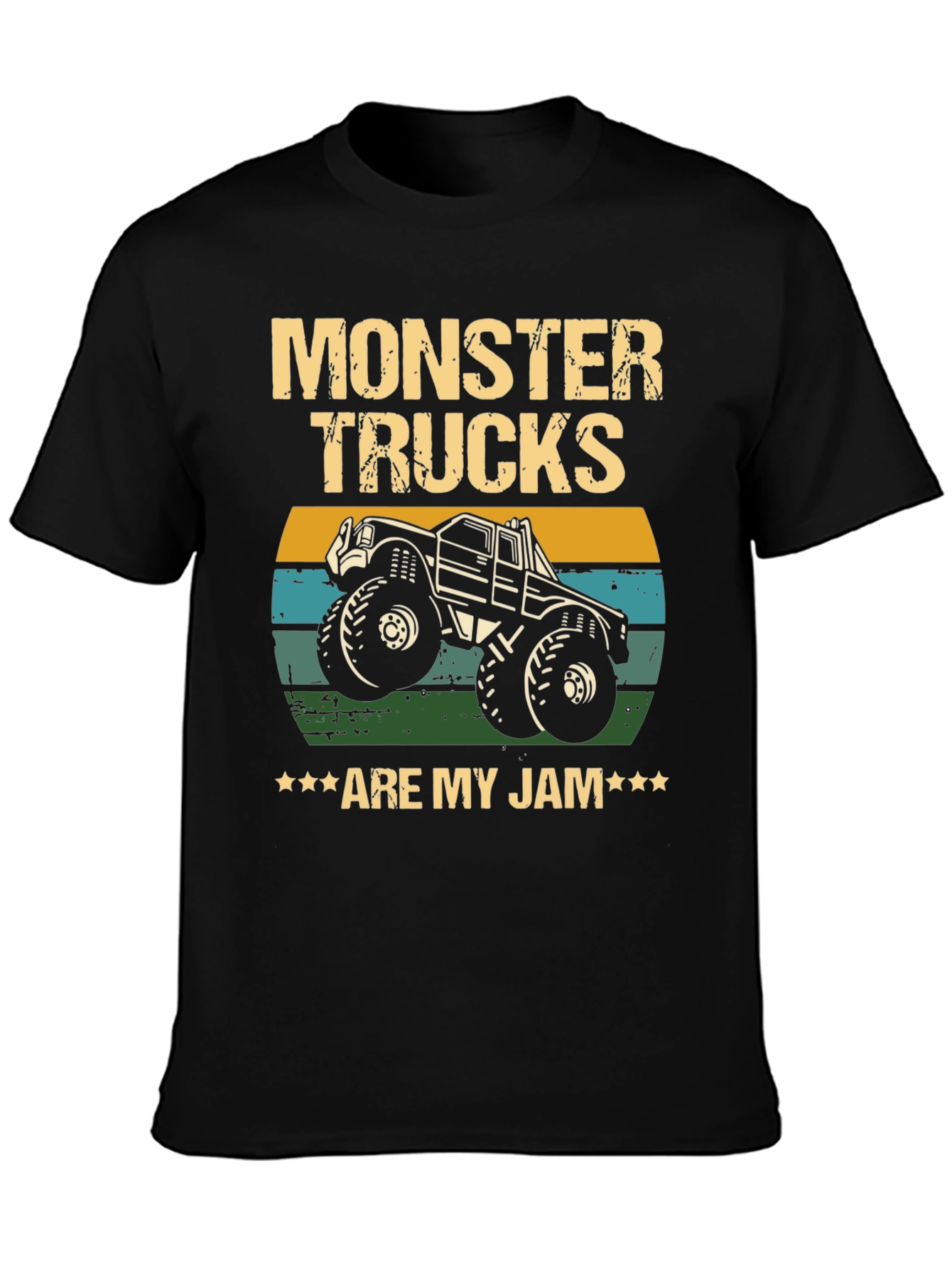 Monster Trucks Are My Jam Black T-Shirt