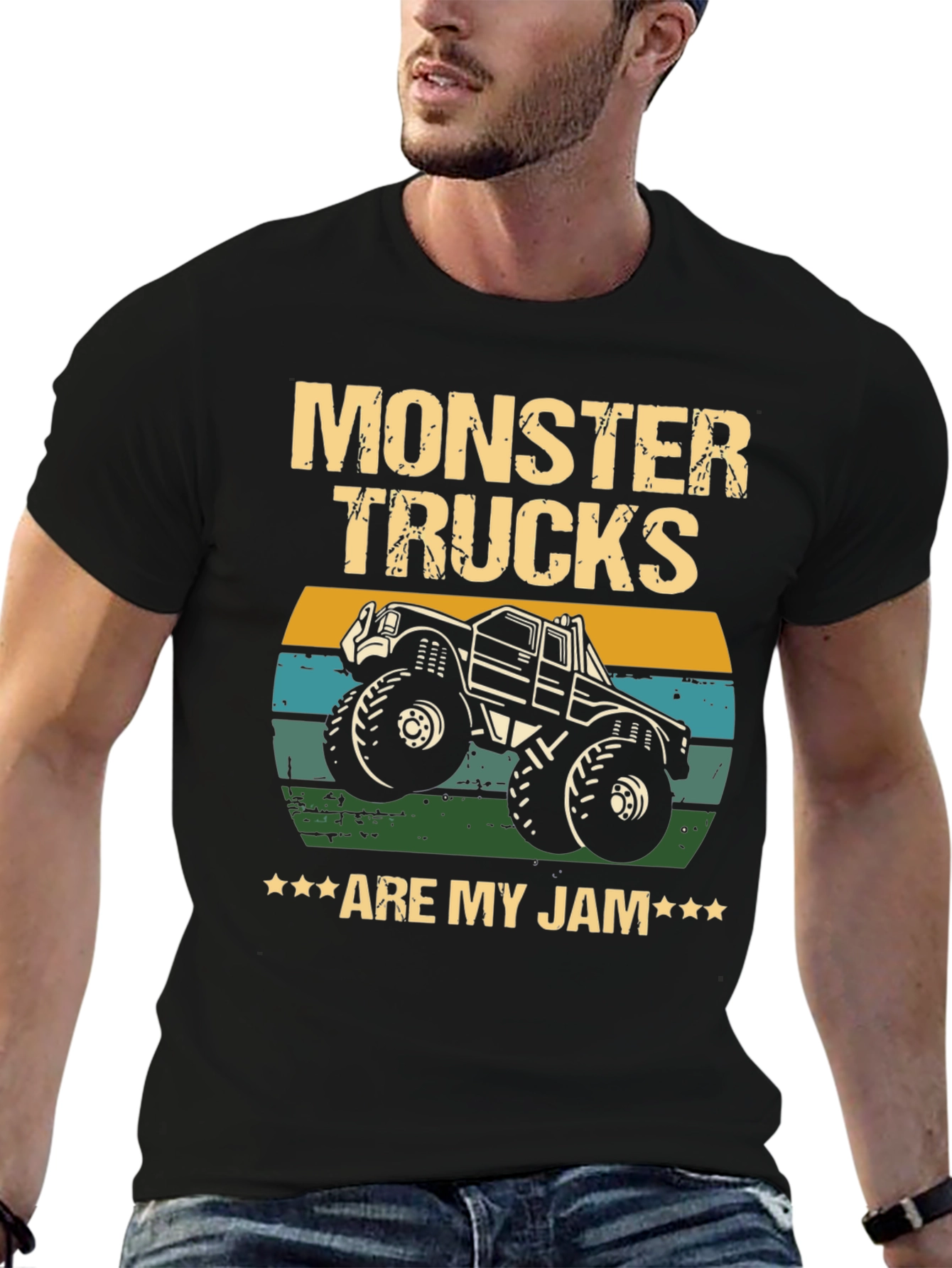Monster Trucks Are My Jam Black T-Shirt