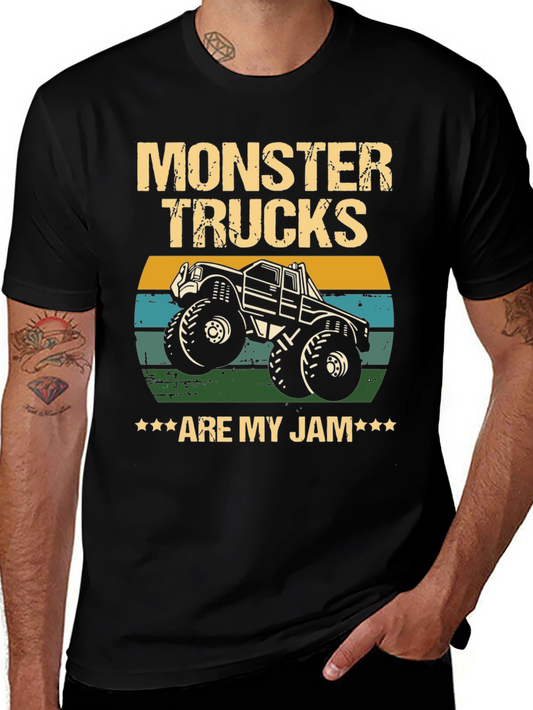Monster Trucks Are My Jam Black T-Shirt