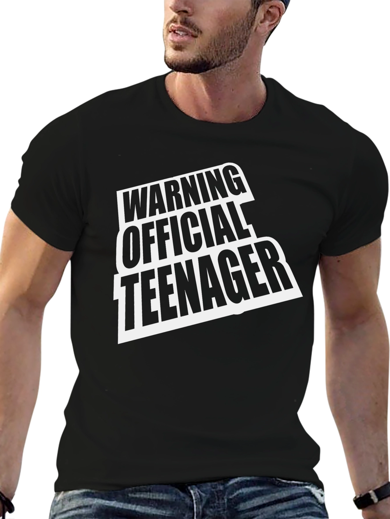 Warning Official Teenager Black T-Shirt