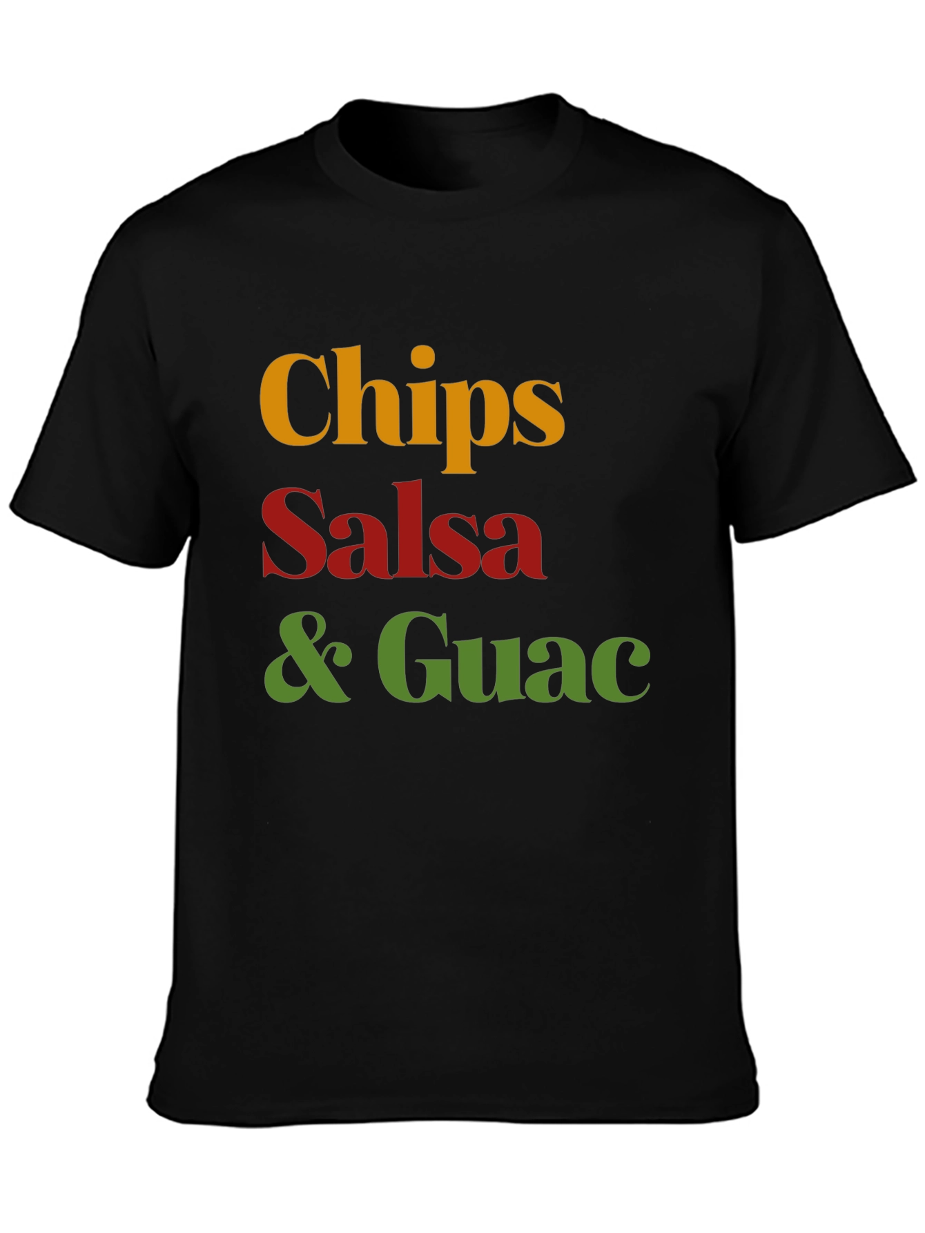 Chips Salsa & Guac T-Shirt - Black Cotton Tee