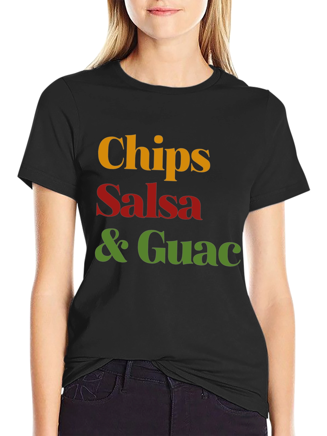 Chips Salsa & Guac T-Shirt - Black Cotton Tee
