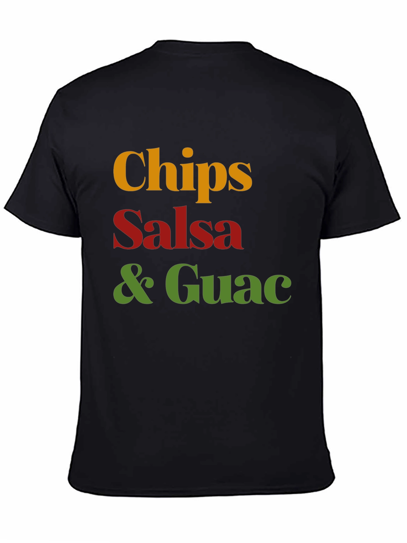 Chips Salsa & Guac T-Shirt - Black Cotton Tee