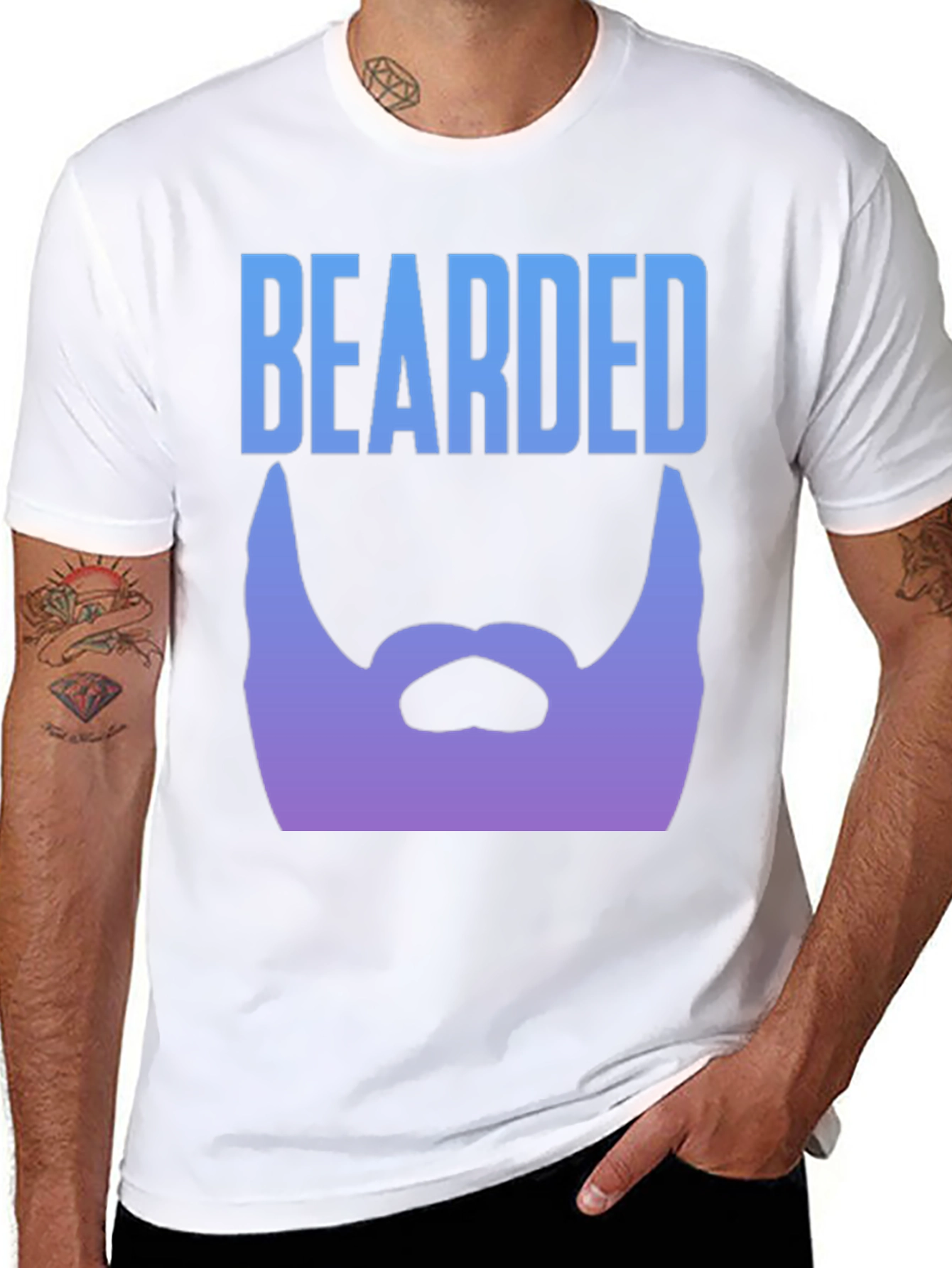 Bearded Graphic Tee - Black Mens T-Shirt