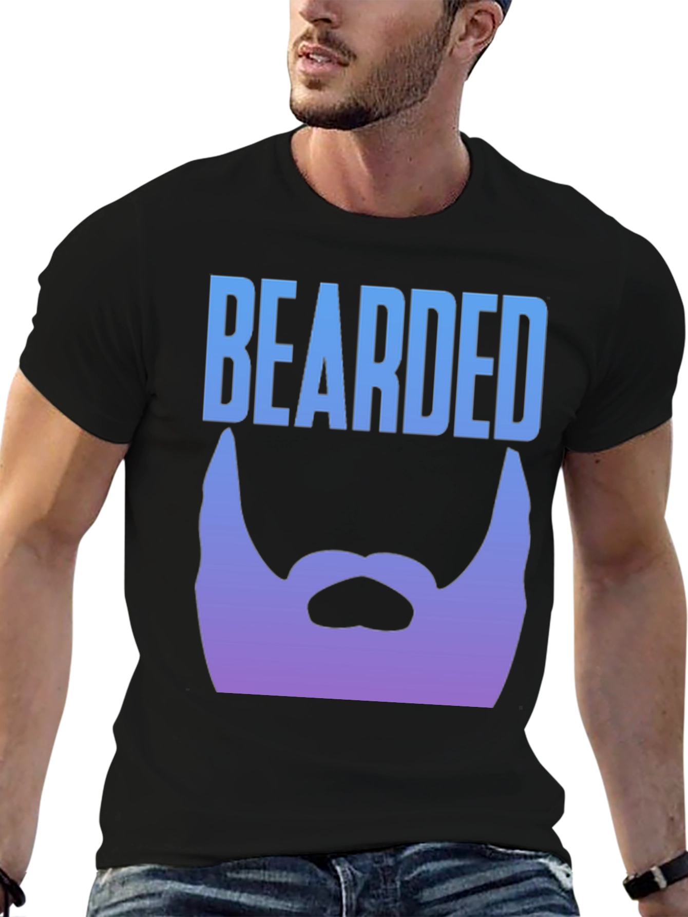 Bearded Graphic Tee - Black Mens T-Shirt