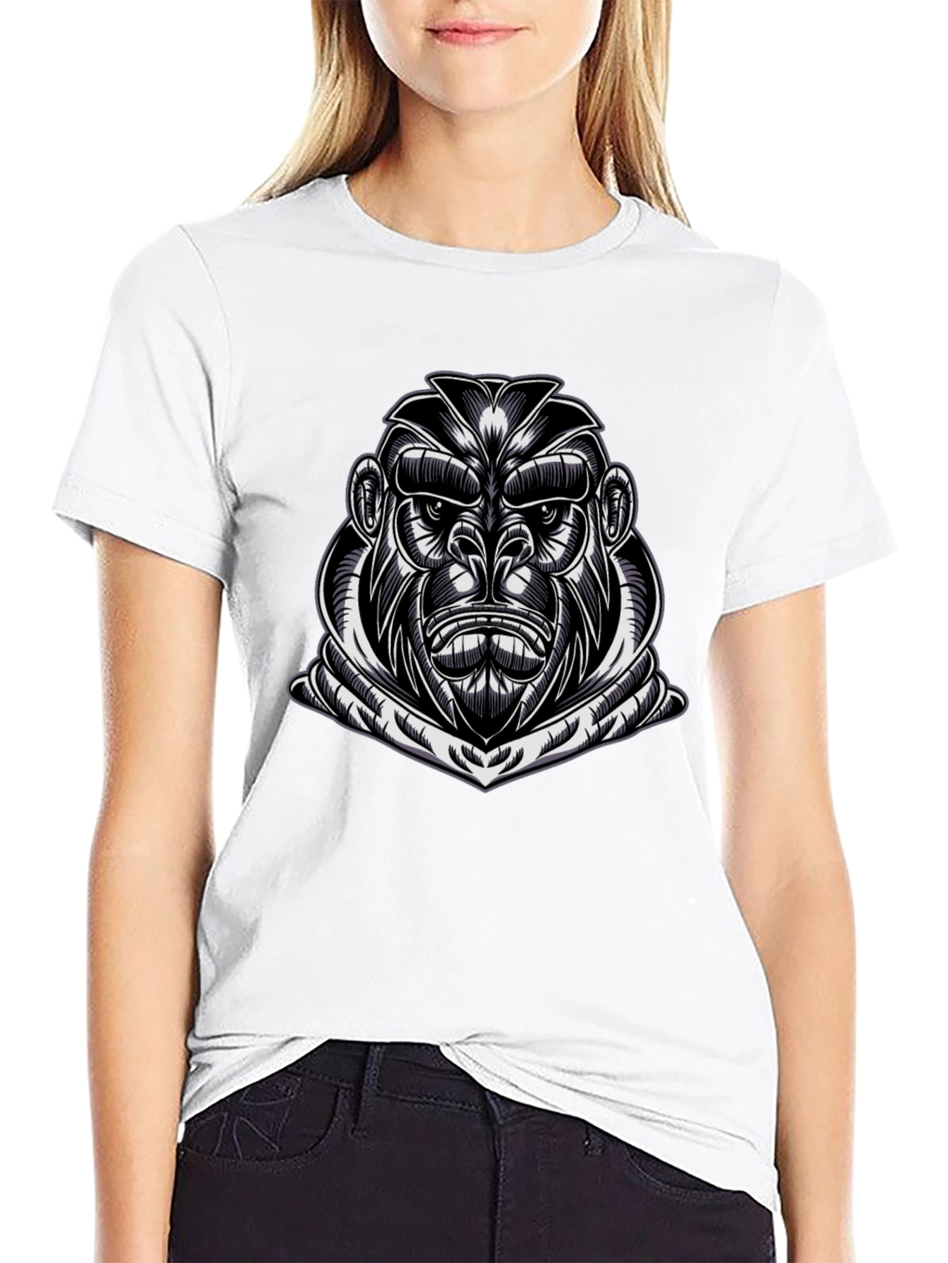 Mens Black Gorilla Graphic T-Shirt