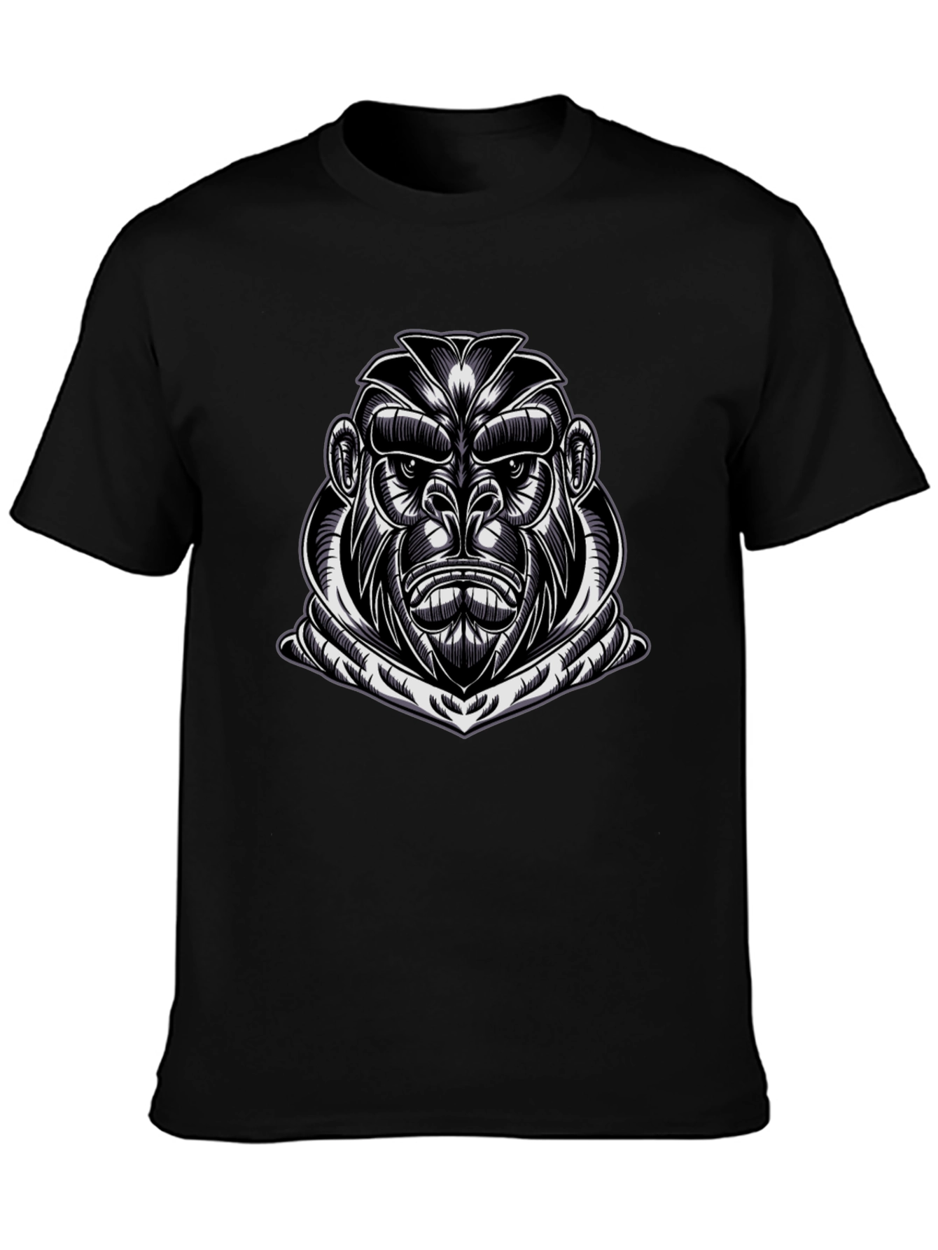 Mens Black Gorilla Graphic T-Shirt