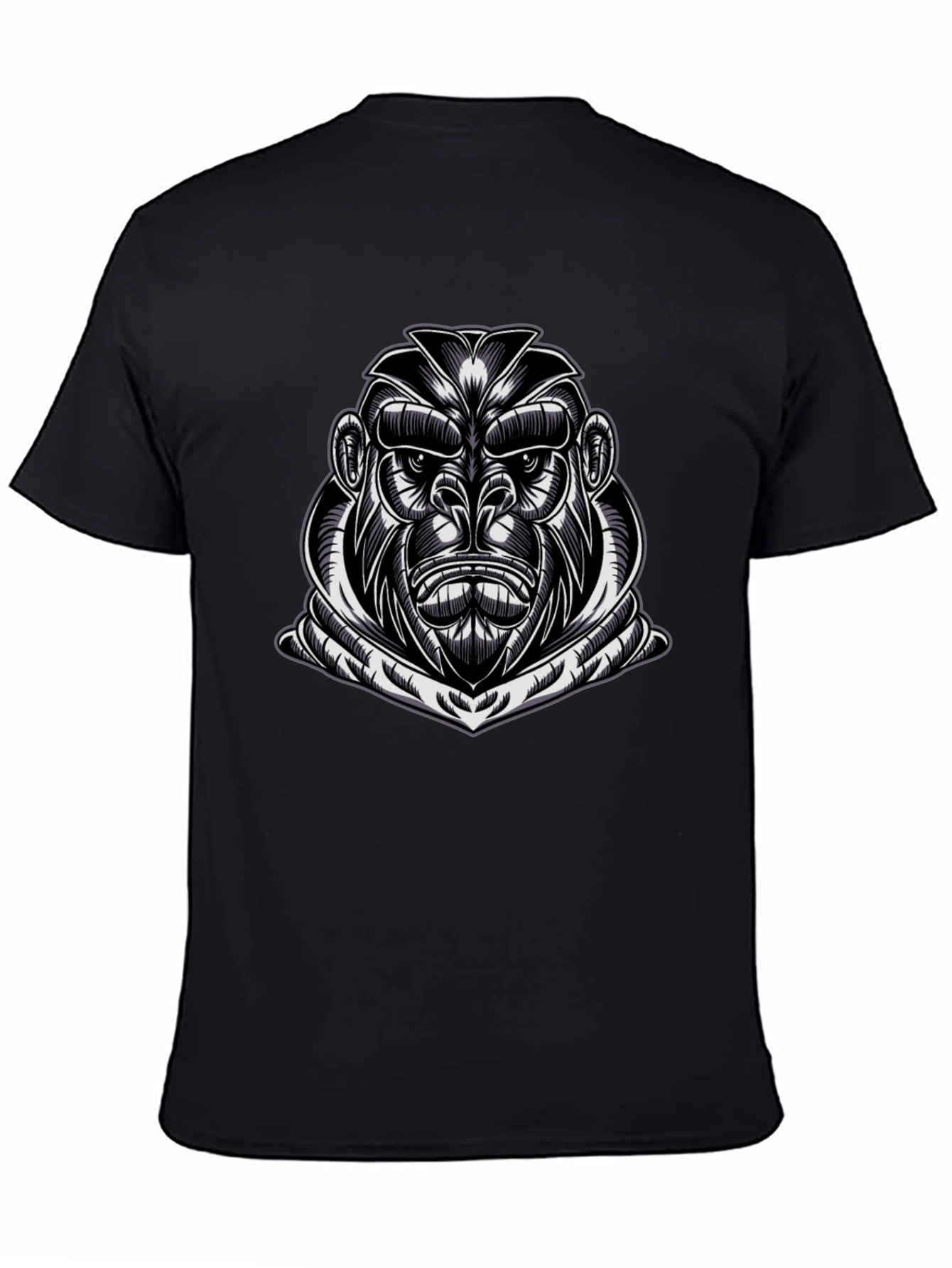 Mens Black Gorilla Graphic T-Shirt