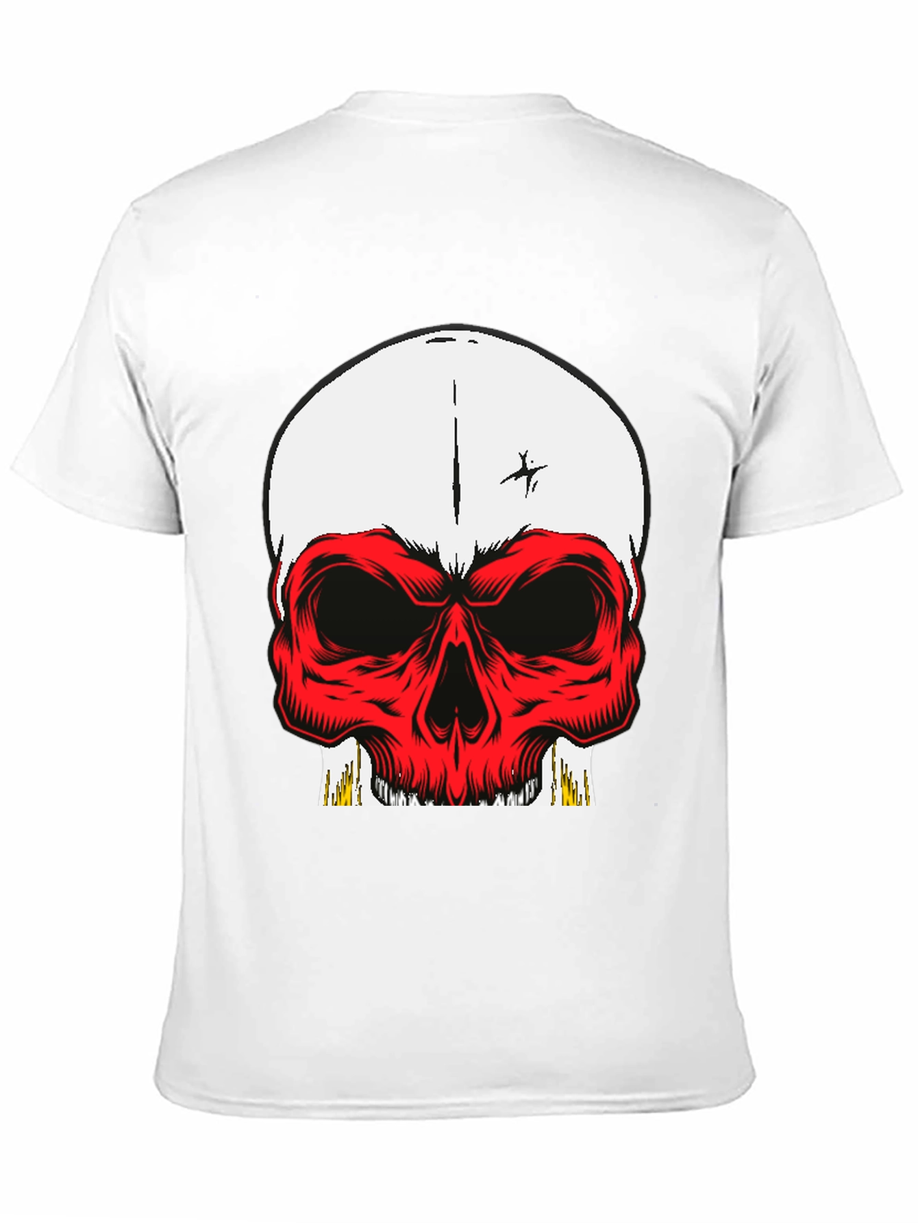 Skull Graphic Tee - Bold Red Design