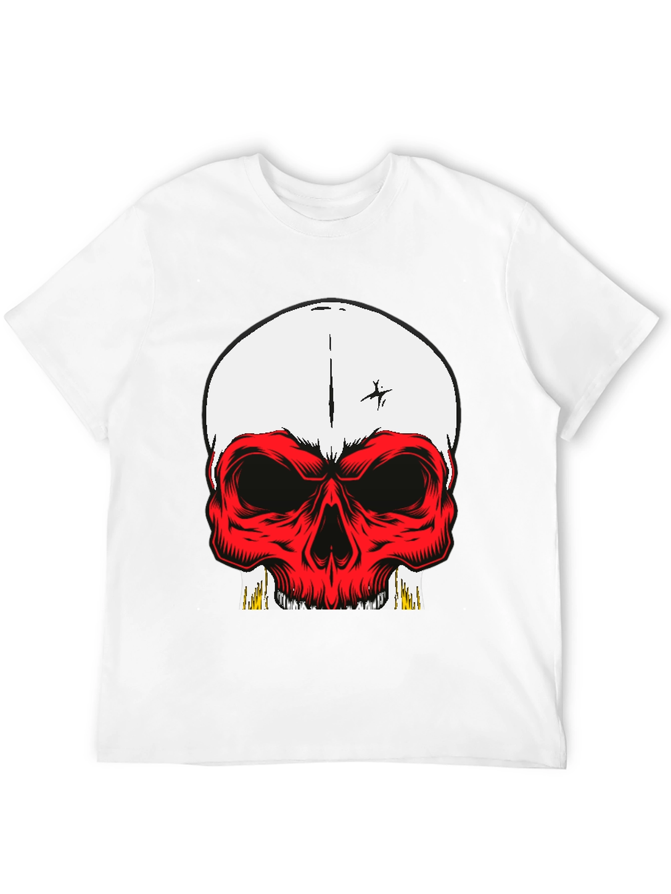 Skull Graphic Tee - Bold Red Design