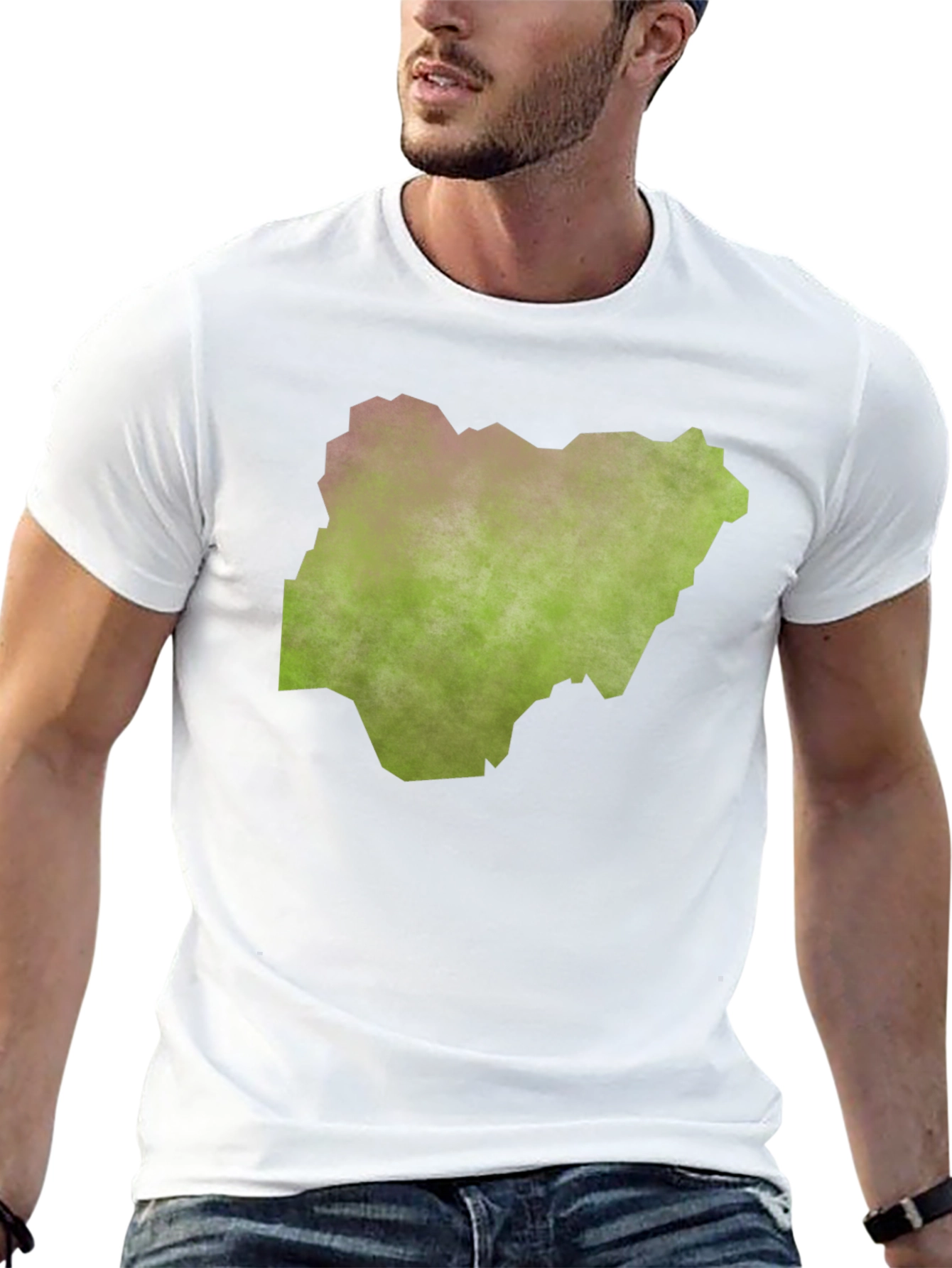 Nigeria Map Graphic Tee - Black Casual T-Shirt