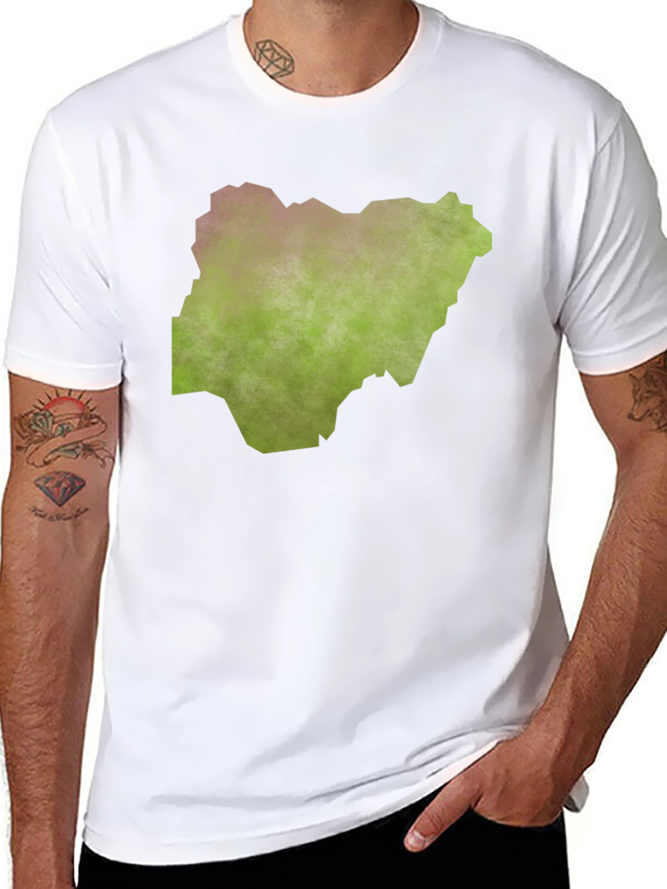 Nigeria Map Graphic Tee - Black Casual T-Shirt