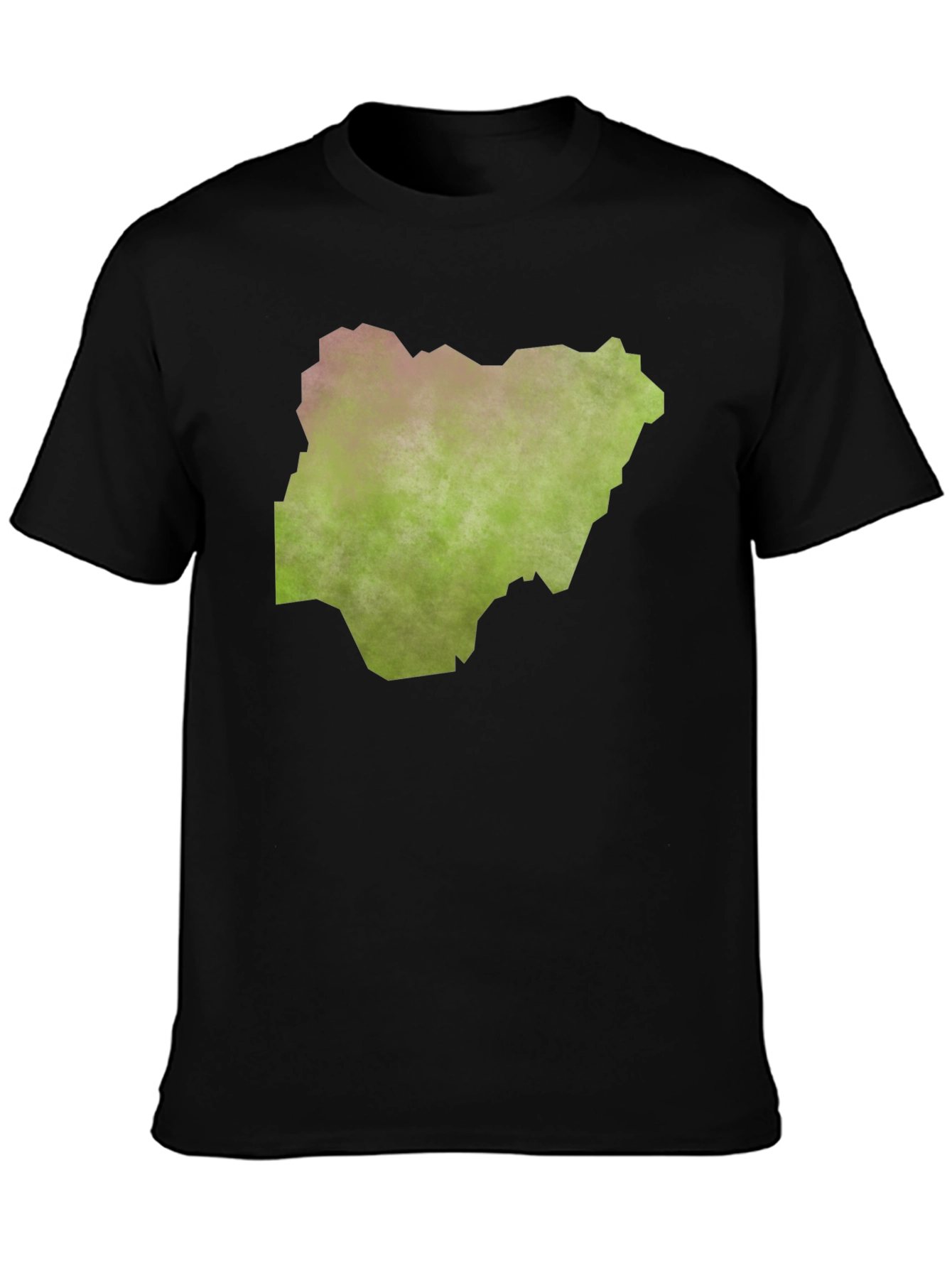 Nigeria Map Graphic Tee - Black Casual T-Shirt