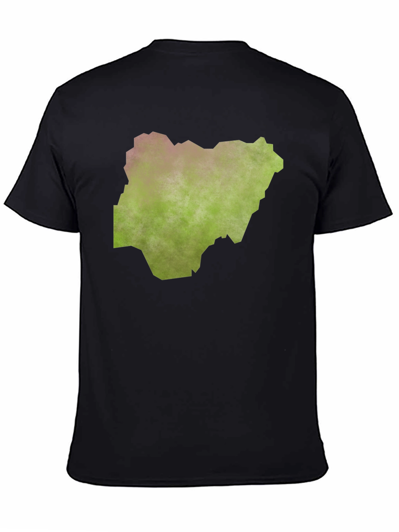 Nigeria Map Graphic Tee - Black Casual T-Shirt