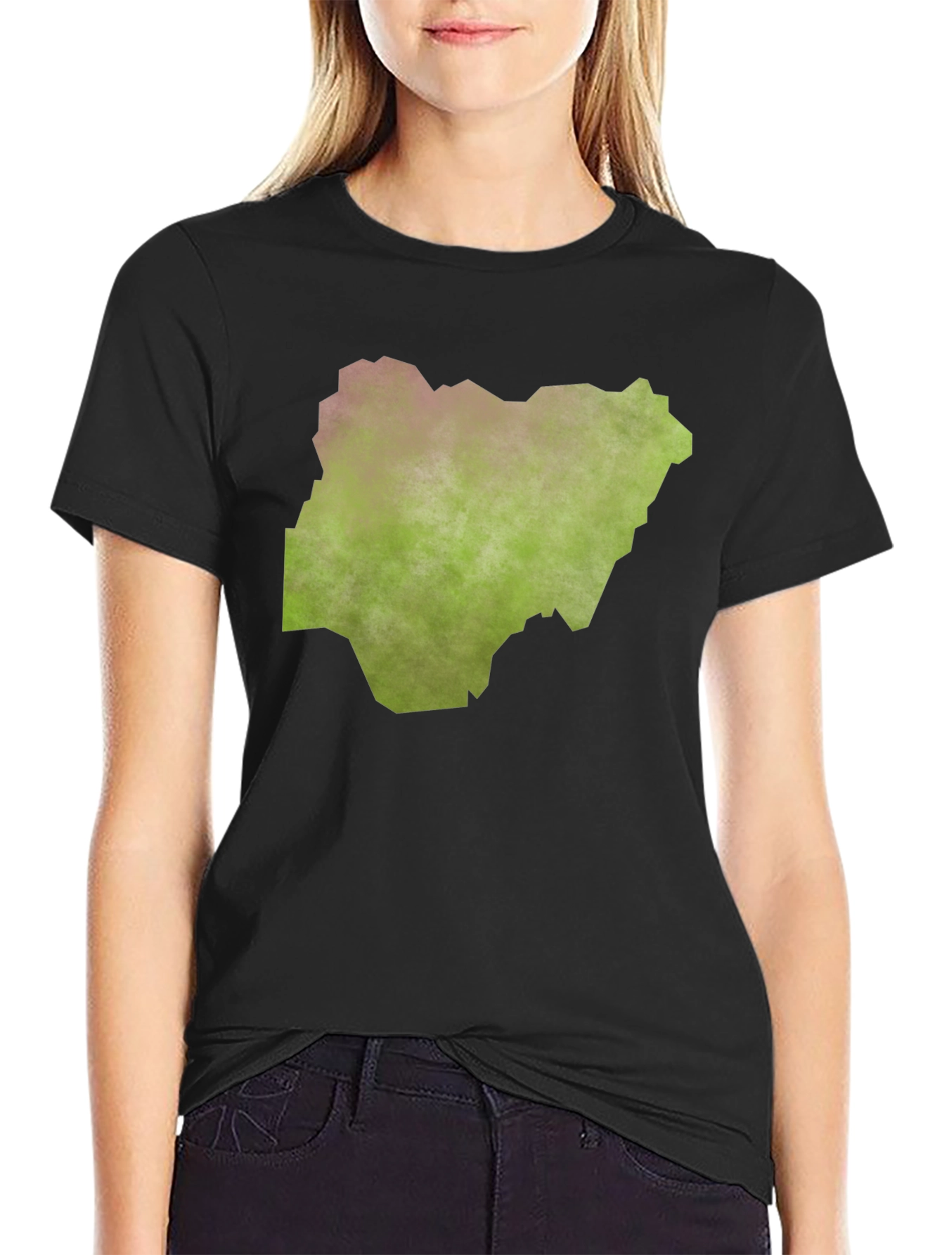 Nigeria Map Graphic Tee - Black Casual T-Shirt