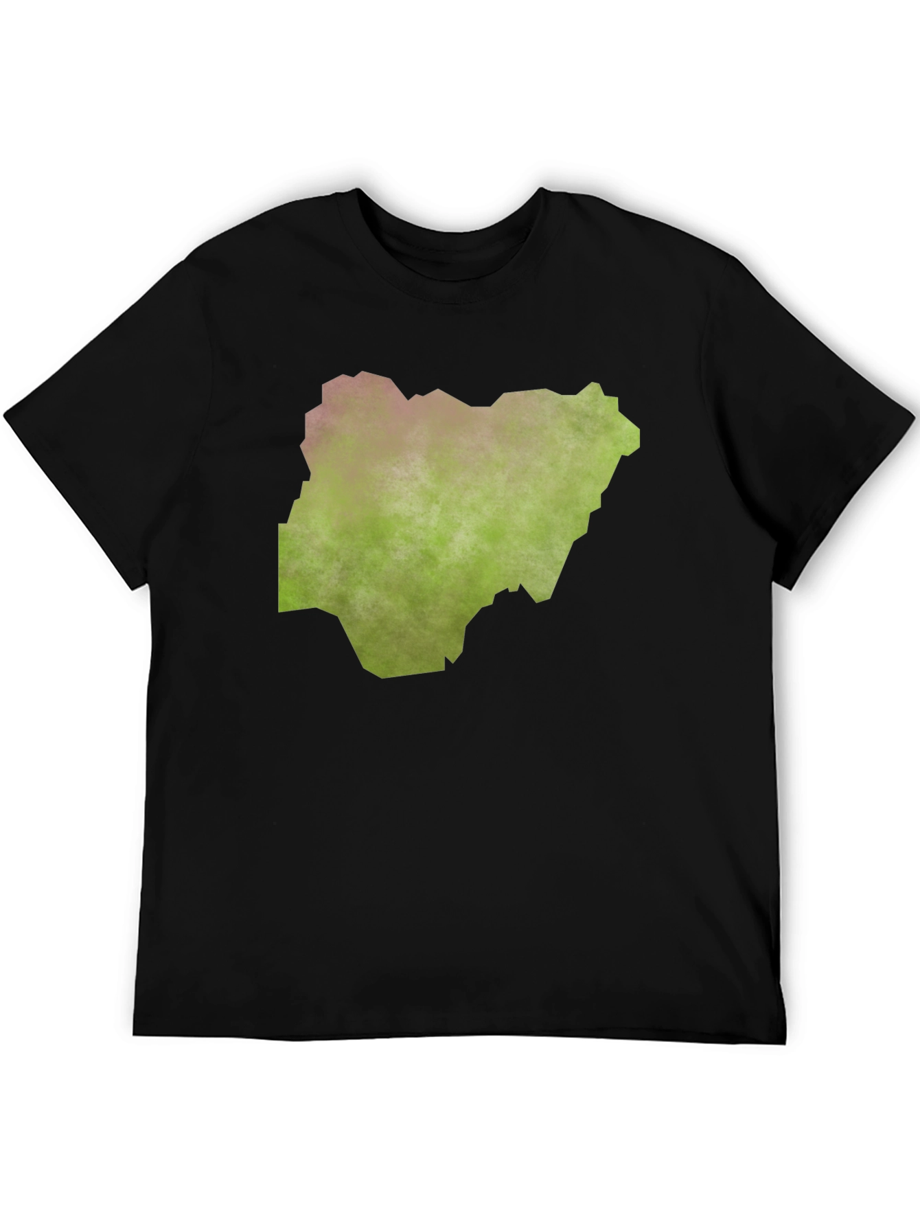 Nigeria Map Graphic Tee - Black Casual T-Shirt